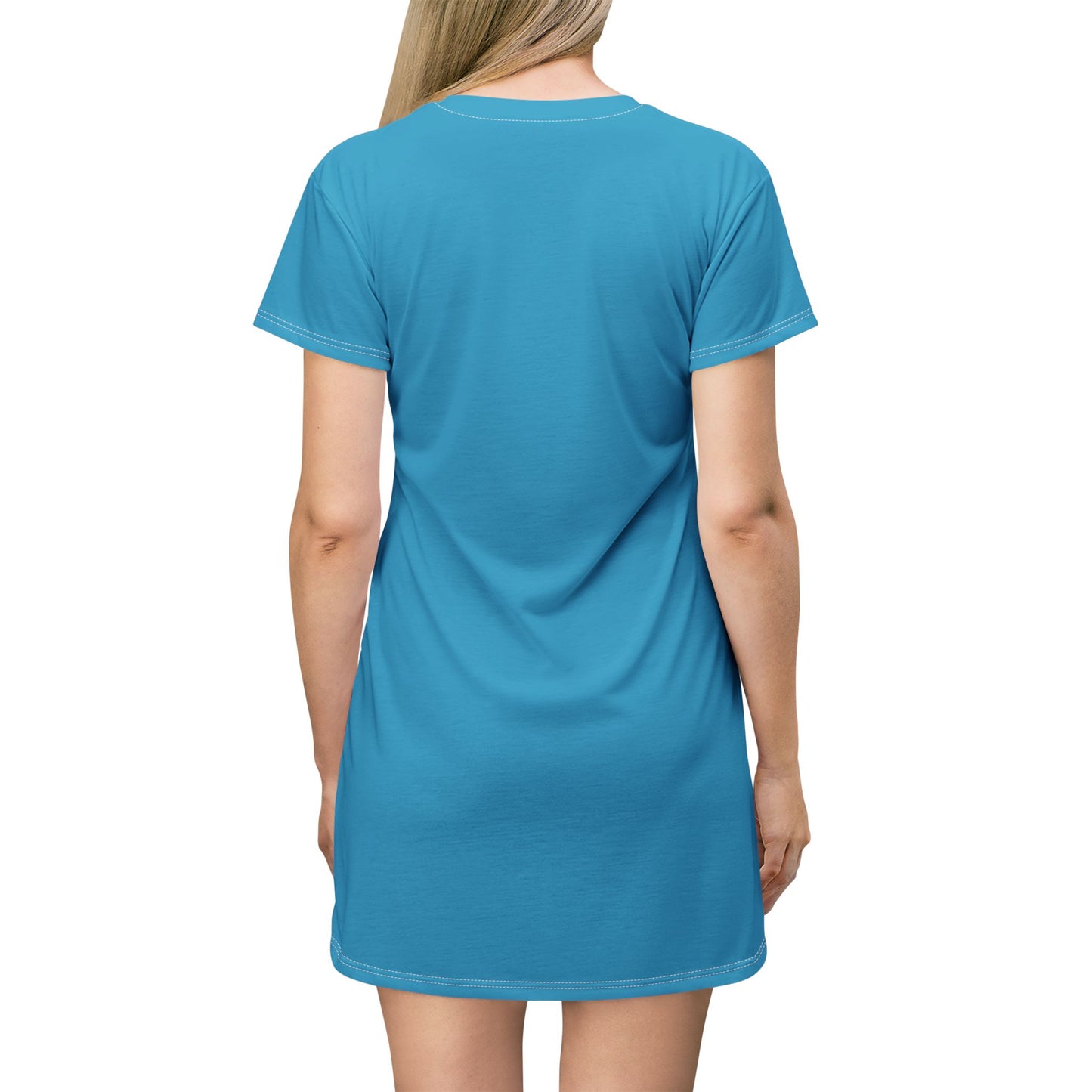 silver mofo logo low T-shirt dress turquoise