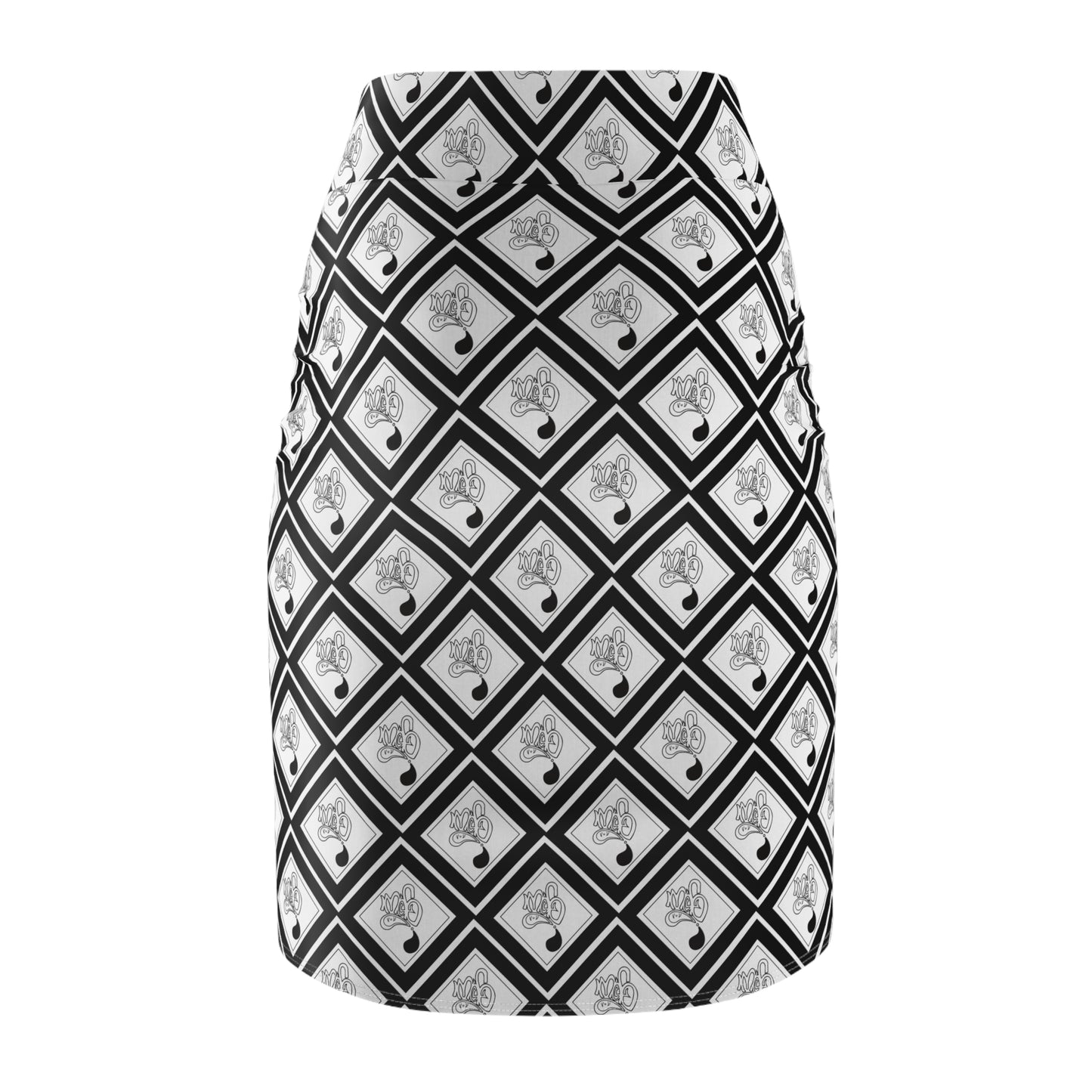 Chic Black & White Patterned Women's Pencil Skirt, Stylish Office Wear, Date Night Outfit, Modern Fashion Statement, Gift for Her