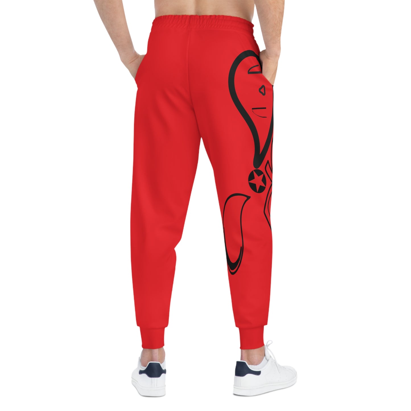 Stylish Red Athletic Joggers, Trendy Sports Pants, Comfortable Workout Trousers, Gym Apparel, Casual Activewear