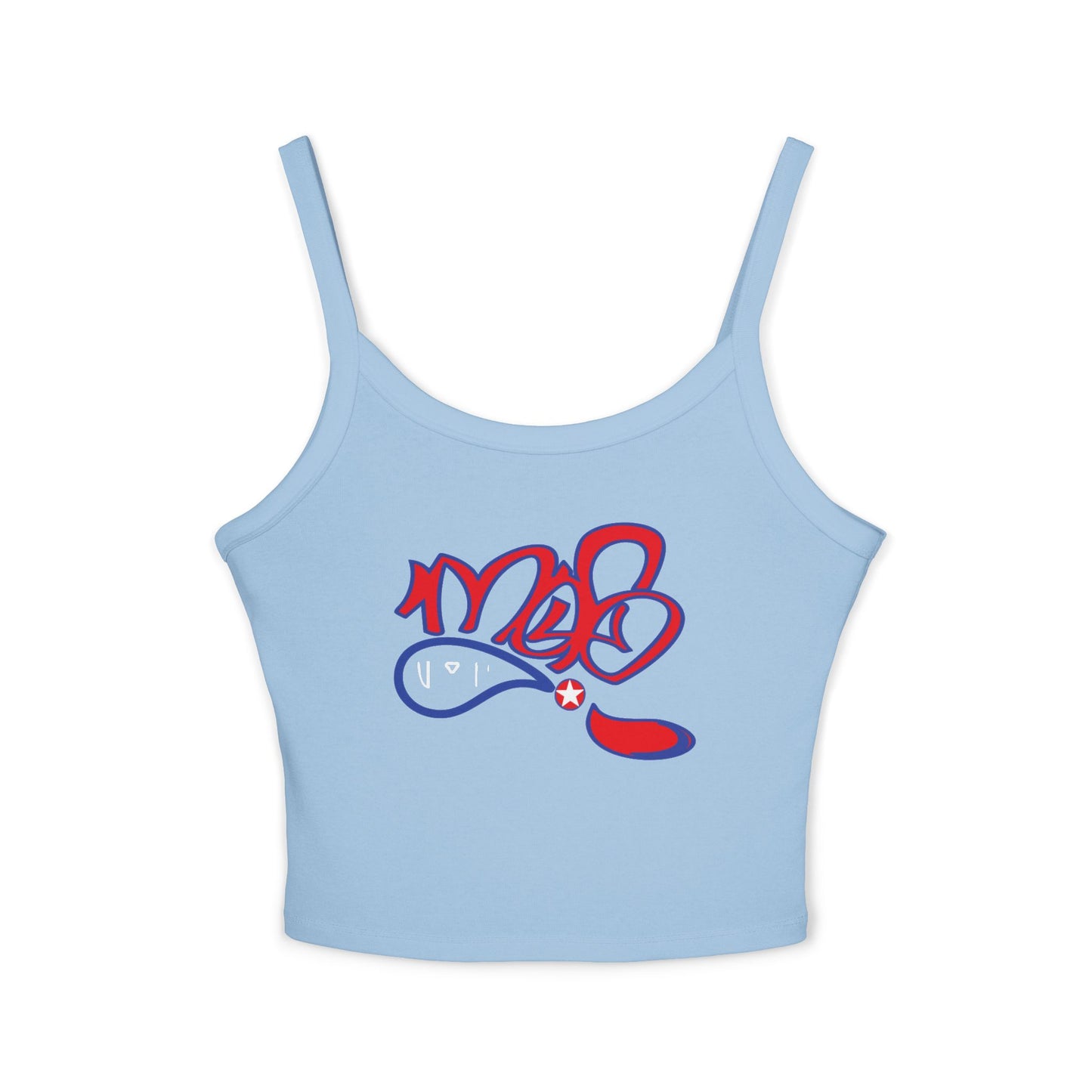 Colorful Spaghetti Strap Tank Top, Stylish Women's Summer Top, Beachwear, Casual Outing, Graphic Print Tank Top