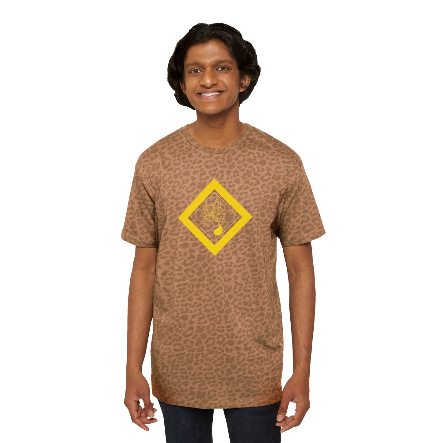 Urban Jungle Men's Fine Jersey Tee - Leopard Print, Casual Wear, Gift for Him, Trendy Fashion, Summer Style