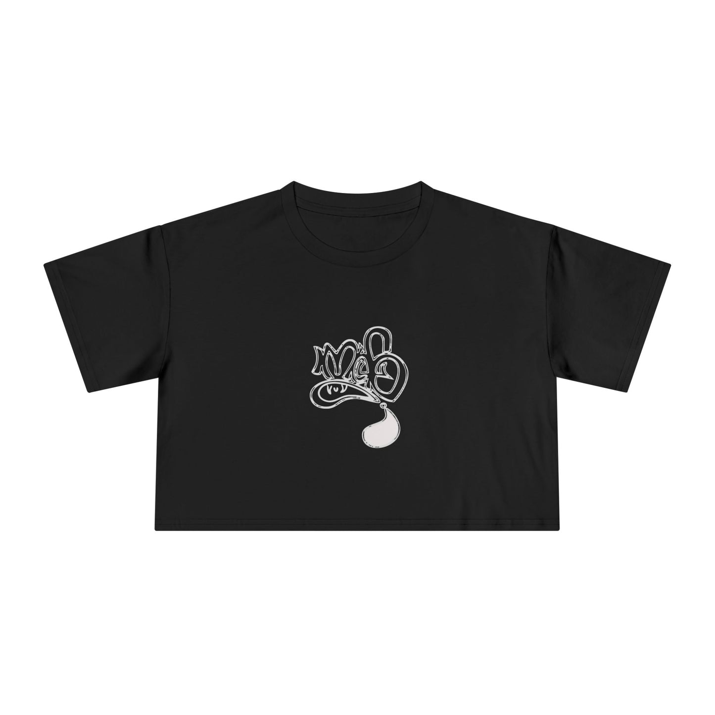 Playful Cartoon Women's Crop Tee, Casual Summer Shirt, Fun Everyday Top, Gift for Friends, Trendy Streetwear