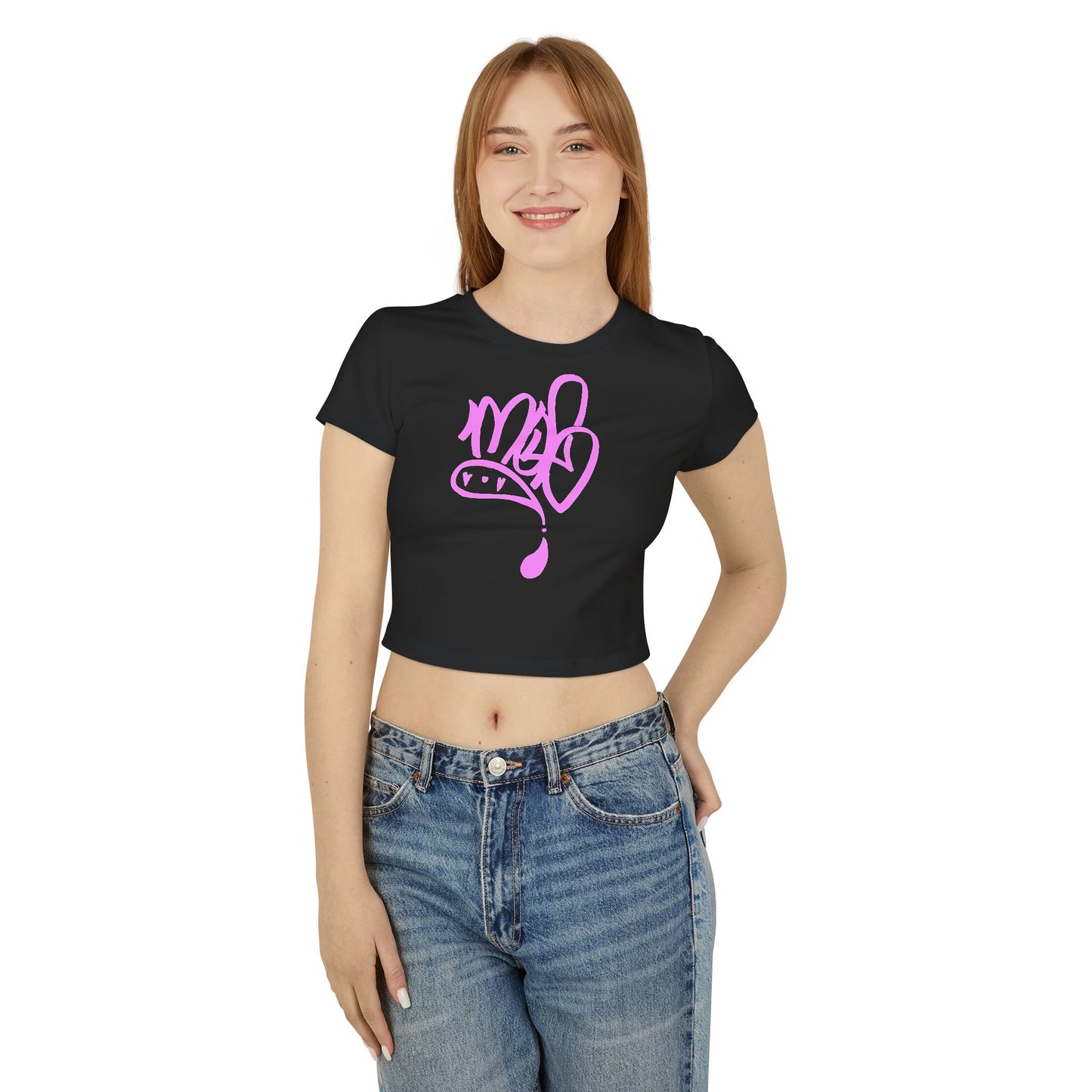 Trendy Women's Baby Tee with Pink Design - Stylish Crop Top, Casual Wear, Gift for Her, Birthday Tee, Summer Fashion
