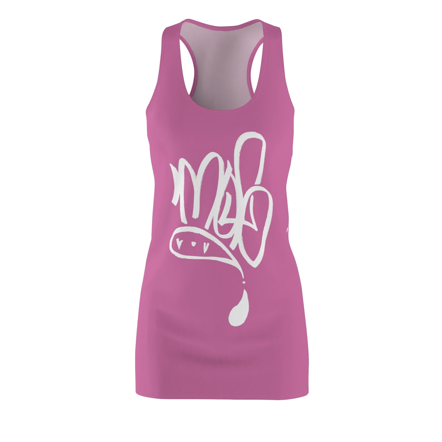 Trendy Women's Racerback Dress with Graffiti Design, Summer Dress, Casual Outfit, Music Festival Wear, Street Style Fashion, Unique Gift