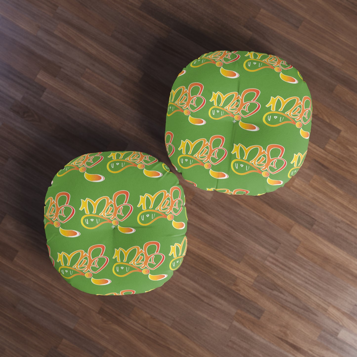 Vibrant Tufted Floor Pillow for Cozy Spaces, Bohemian Decor, Lounge Cushion, Round Cushion, Gift for Home