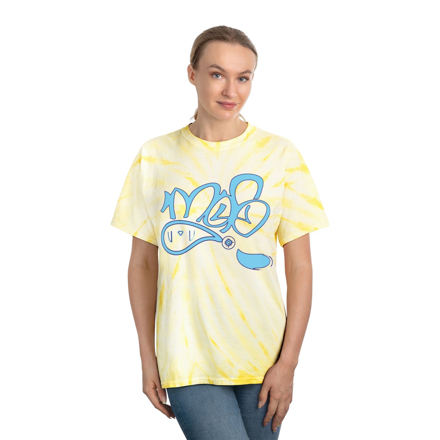 Sunny Cyclone Tie-Dye Tee for Casual Vibes, Summer Fun T-Shirt, Festival Outfit, Gift for Teens, Retro Style Tee