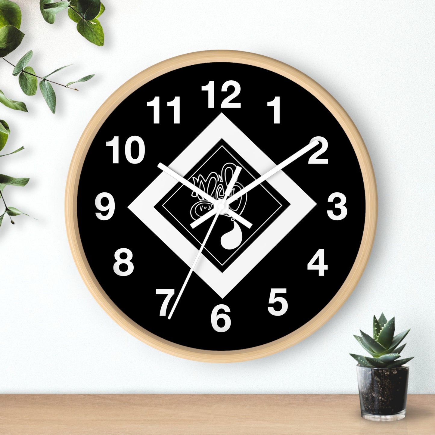 Modern Black Wall Clock with Unique Design, Home Decor, Gift for Him/Her, Office Clock, Wall Art, Minimalist Style
