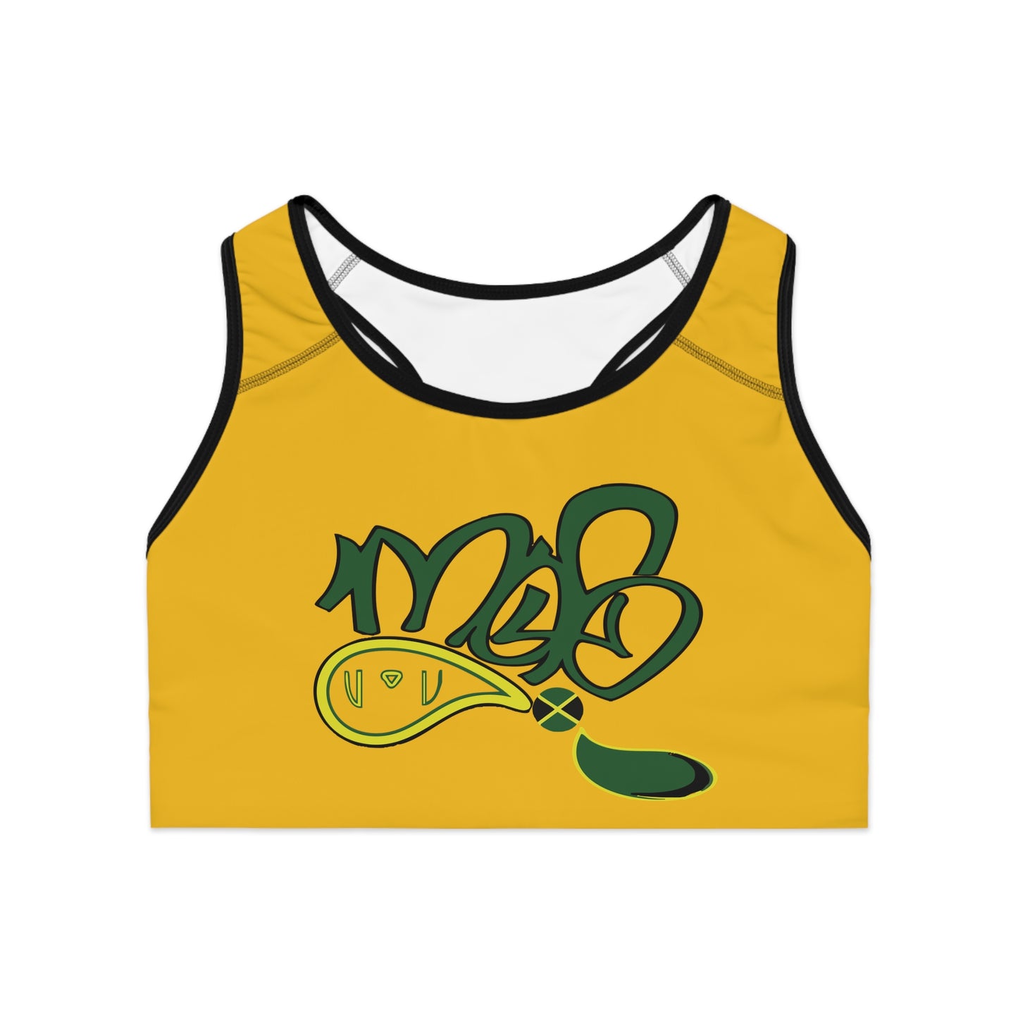 Sporty AOP Sports Bra, Athletic Wear, Fitness Gear, Workout Top, Cool Activewear, Casual Leisurewear