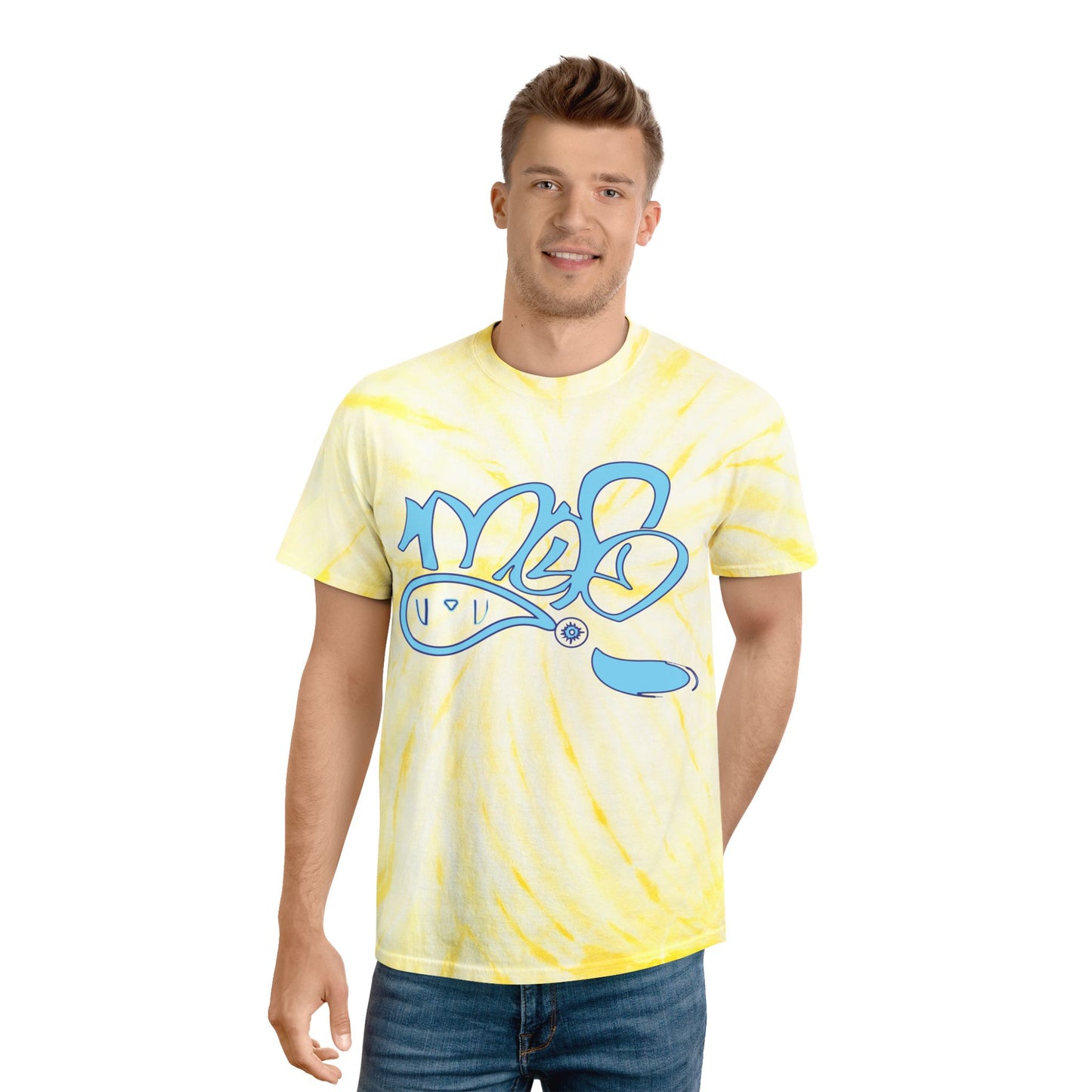 Sunny Cyclone Tie-Dye Tee for Casual Vibes, Summer Fun T-Shirt, Festival Outfit, Gift for Teens, Retro Style Tee