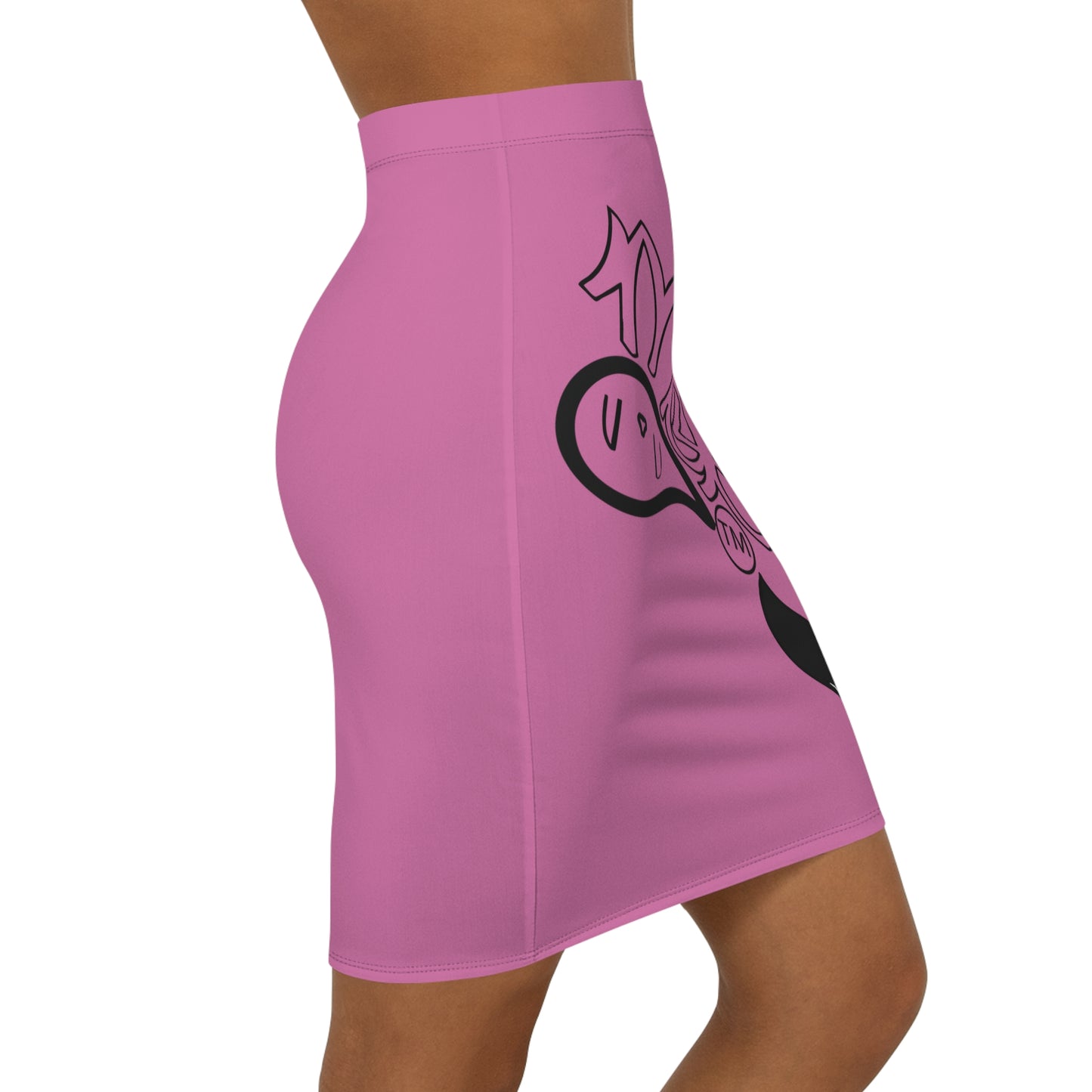 Stylish Women's Mid-Waist Pencil Skirt with Chic Design