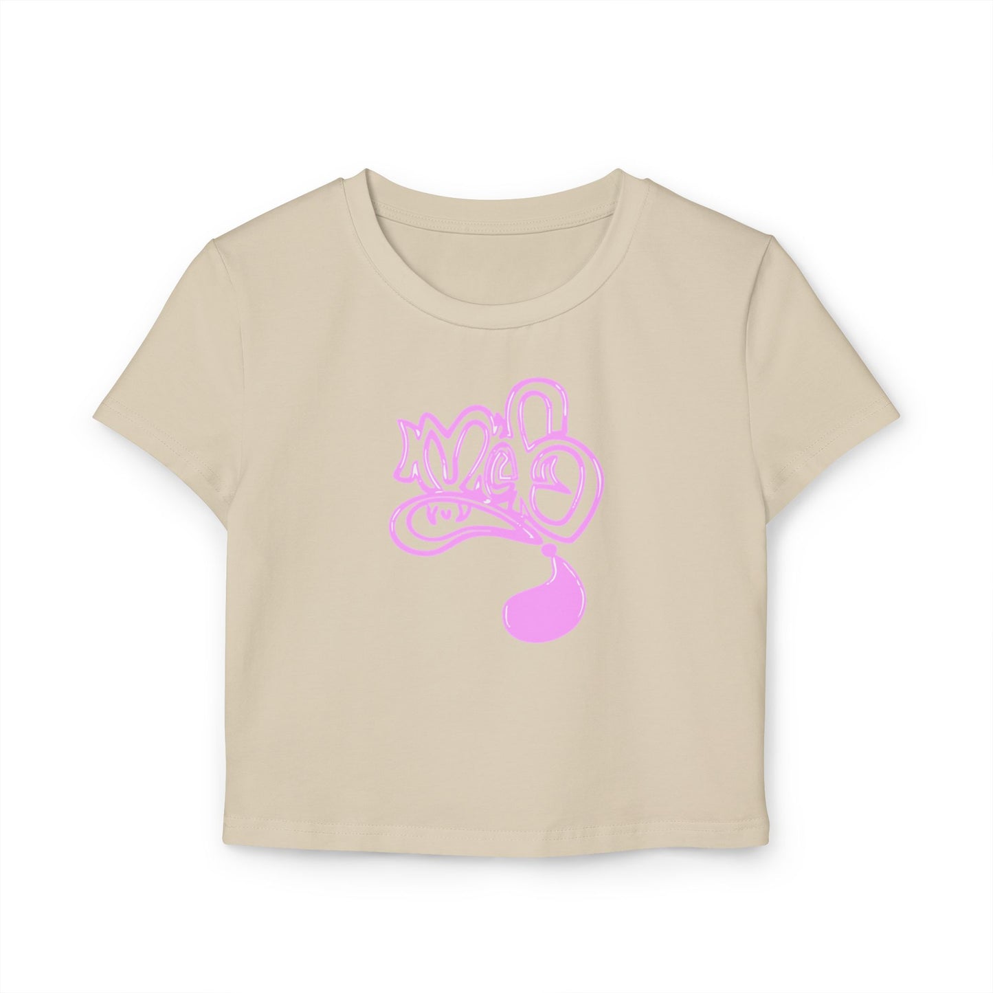 Trendy Women's Baby Tee with Whimsical Pink Design, Casual Summer Top, Statement Tee, Gift for Friends, Cute Cropped Tee