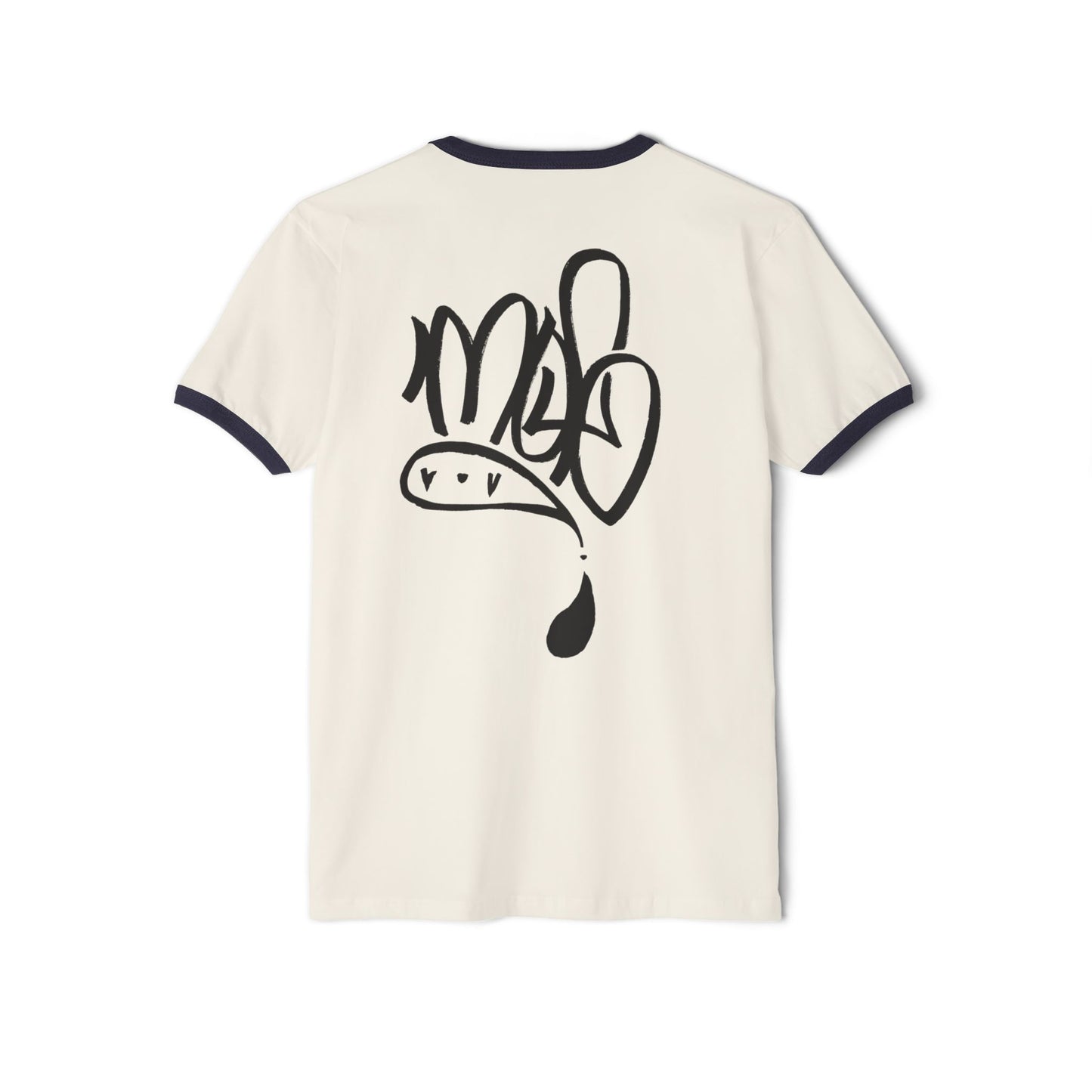 Stylish Unisex Ringer Tee with Creative Graffiti Design, Casual Grunge T-Shirt, Streetwear Top, Funky Art Tee, Gift for Artists