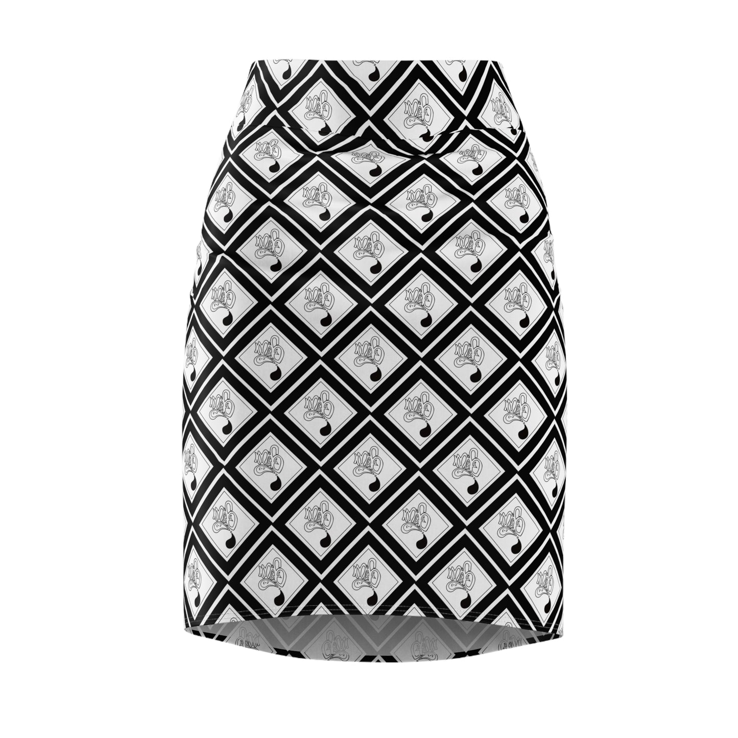 Chic Black & White Patterned Women's Pencil Skirt, Stylish Office Wear, Date Night Outfit, Modern Fashion Statement, Gift for Her