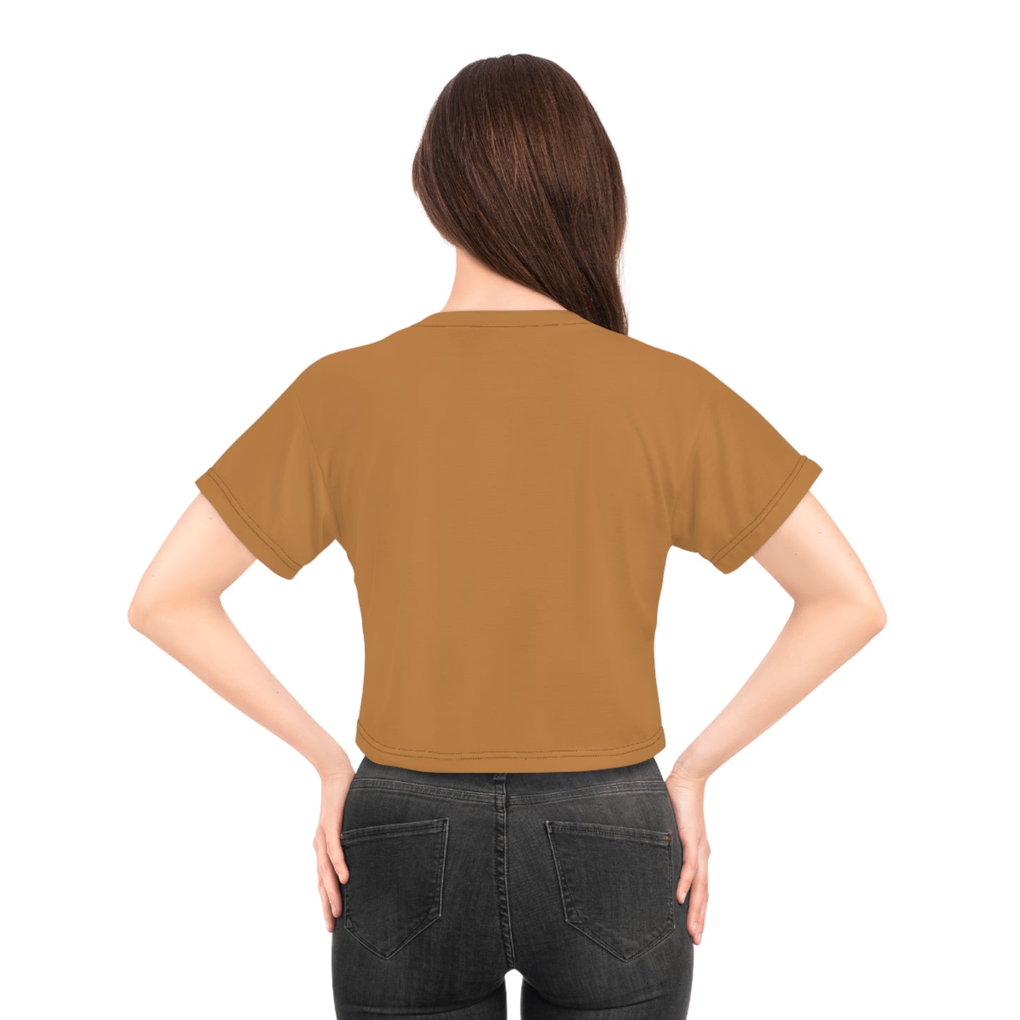 silver mofo logo low crop tee light brown