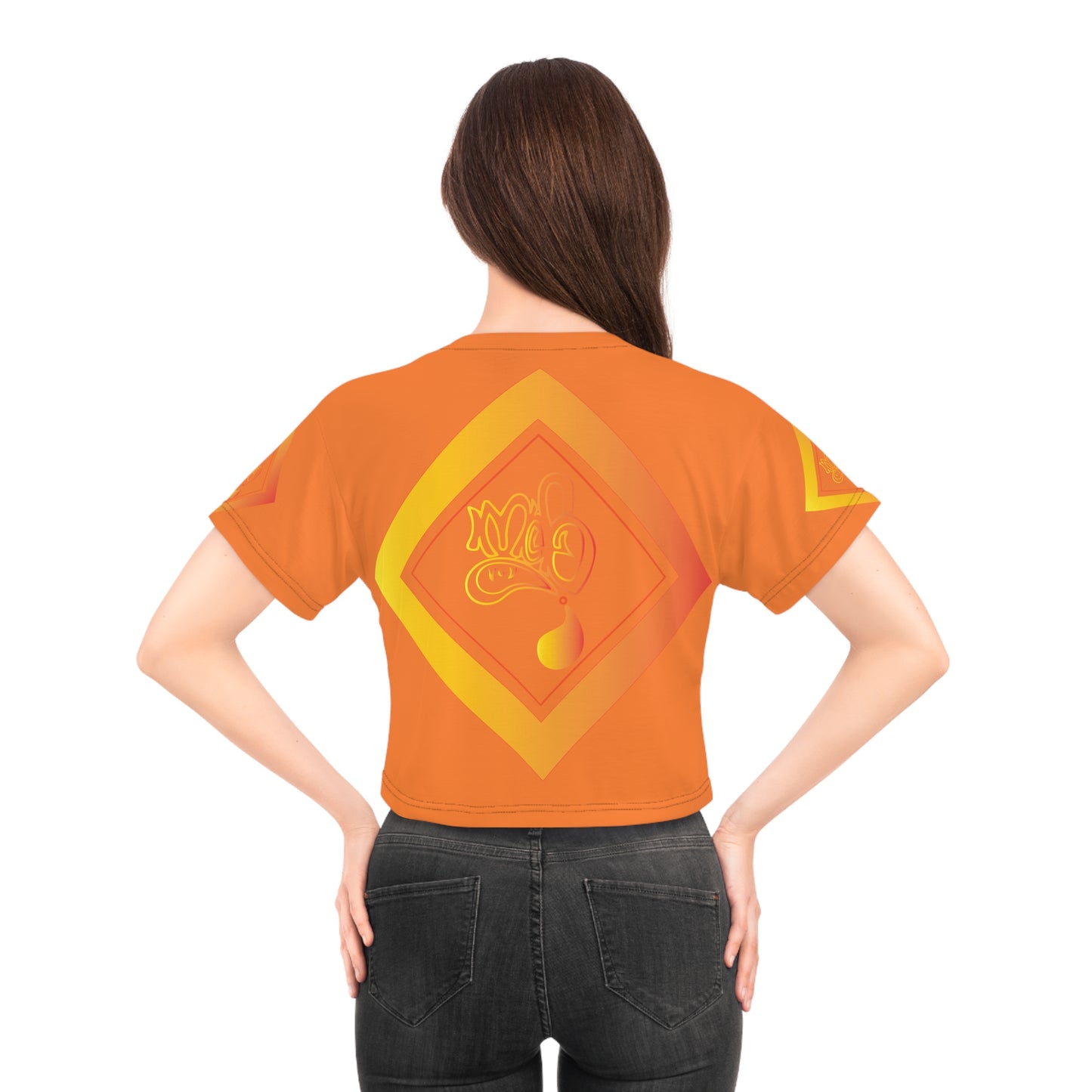 mofo fire gem logo diamond combo crop tee
