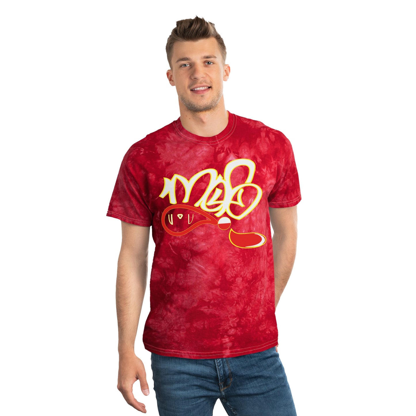 Trendy Tie-Dye Tee, Crystal - Boho Style, Summer Vibes, Casual Outfit, Gift for Friends, Festival Wear