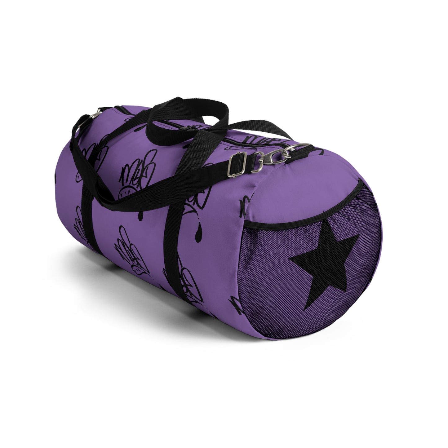 Purple Graffiti Duffel Bag – Stylish Gym Bag, Weekend Travel Tote, Unique Sports Bag, Custom Artwork Carryall, Trendy Luggage