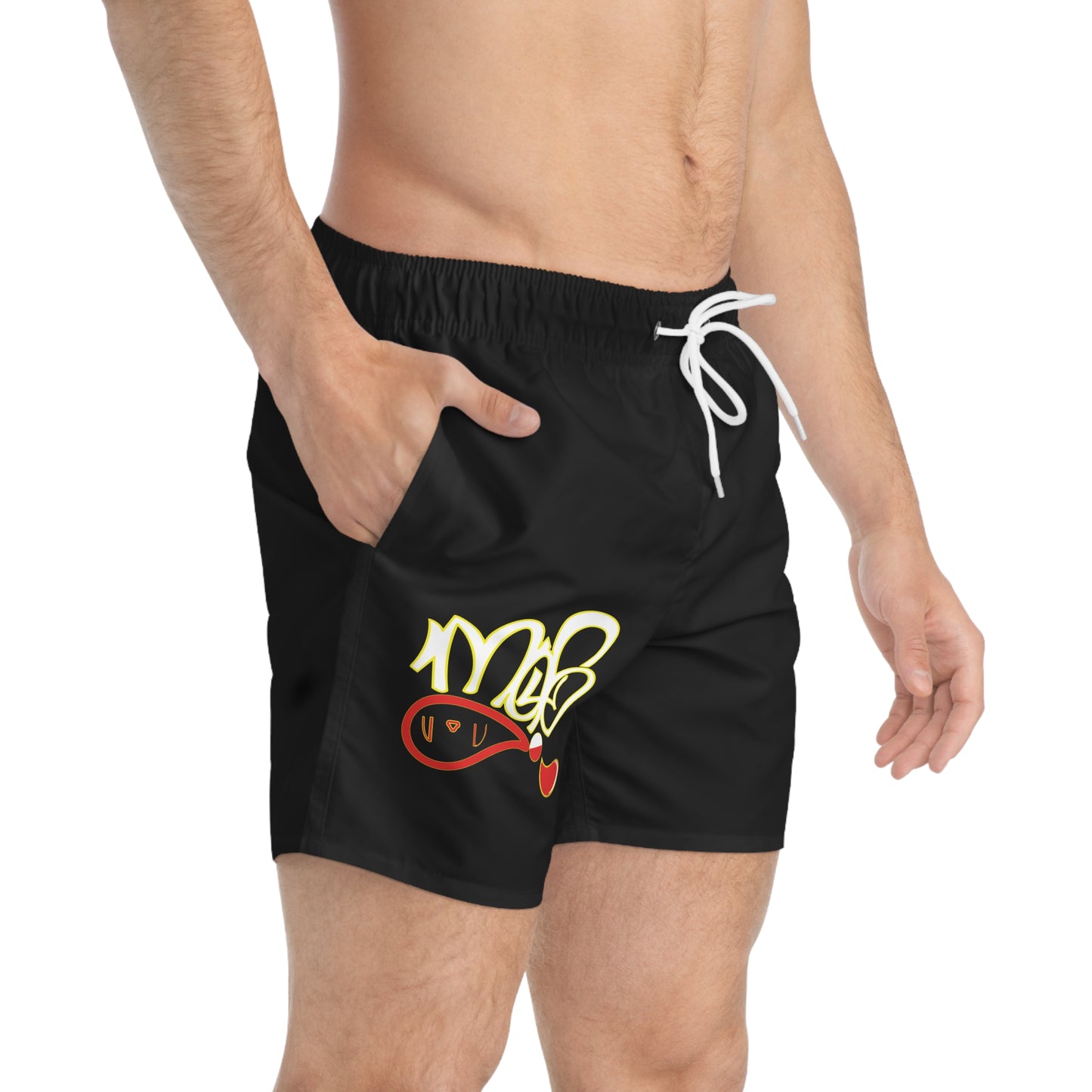 Trendy Graphic Swim Trunks for Summer Fun, Beachwear, Pool Party Attire, Casual Swim Shorts, Vacation Essentials