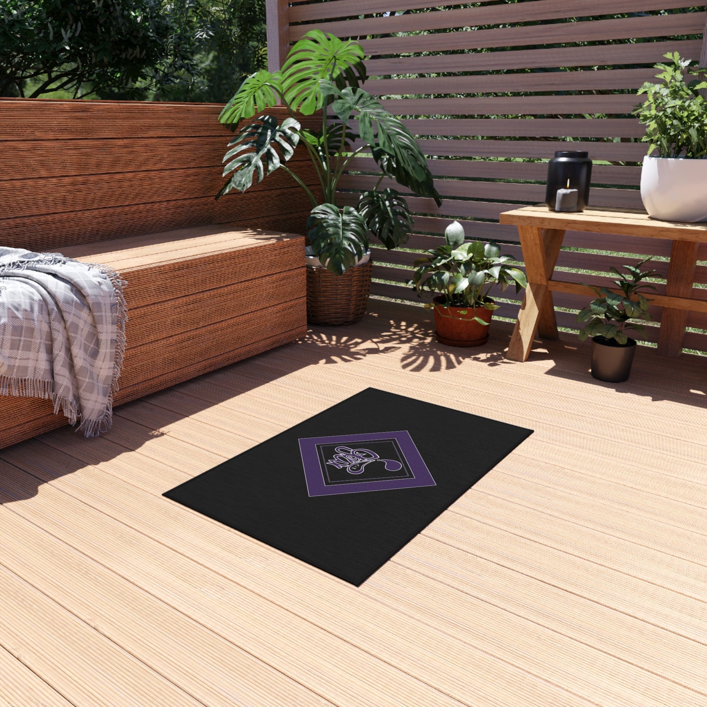 Stylish Outdoor Rug - Modern Geometric Design for Patios, Balconies, and Gardens, Perfect for BBQs, Picnics, and Outdoor Gatherings