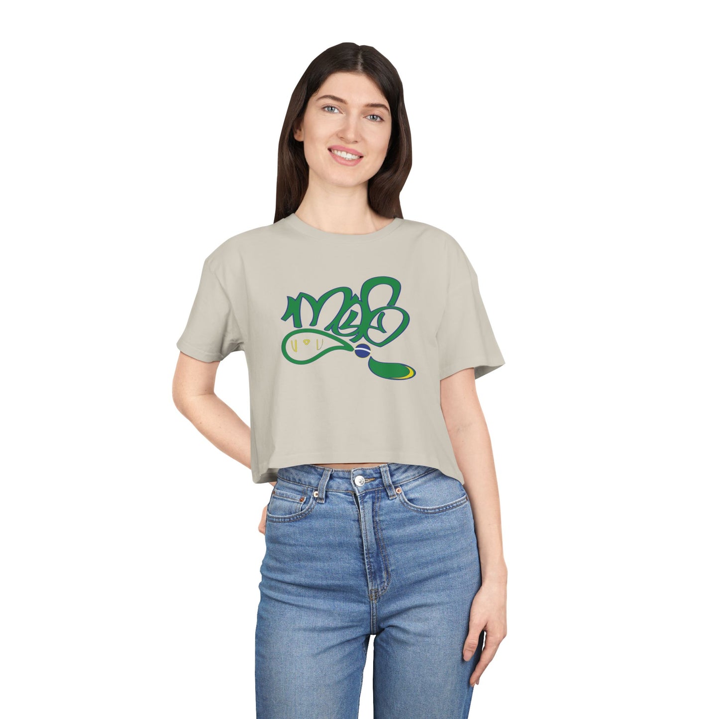 Stylish Women's Crop Tee with Unique Design | Casual Summer Top, Festival Wear, Gift for Her, Streetwear Fashion