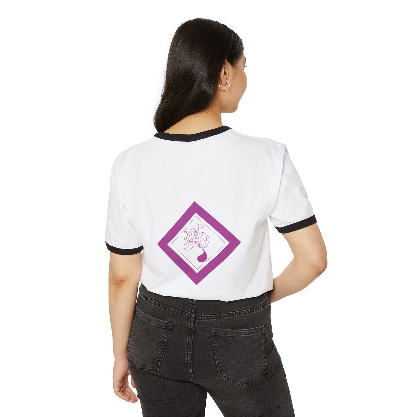 Trendy Unisex Cotton Ringer T-Shirt with Artistic Design, Casual Wear, Gift for Artists, Birthday Present, Summer Fashion