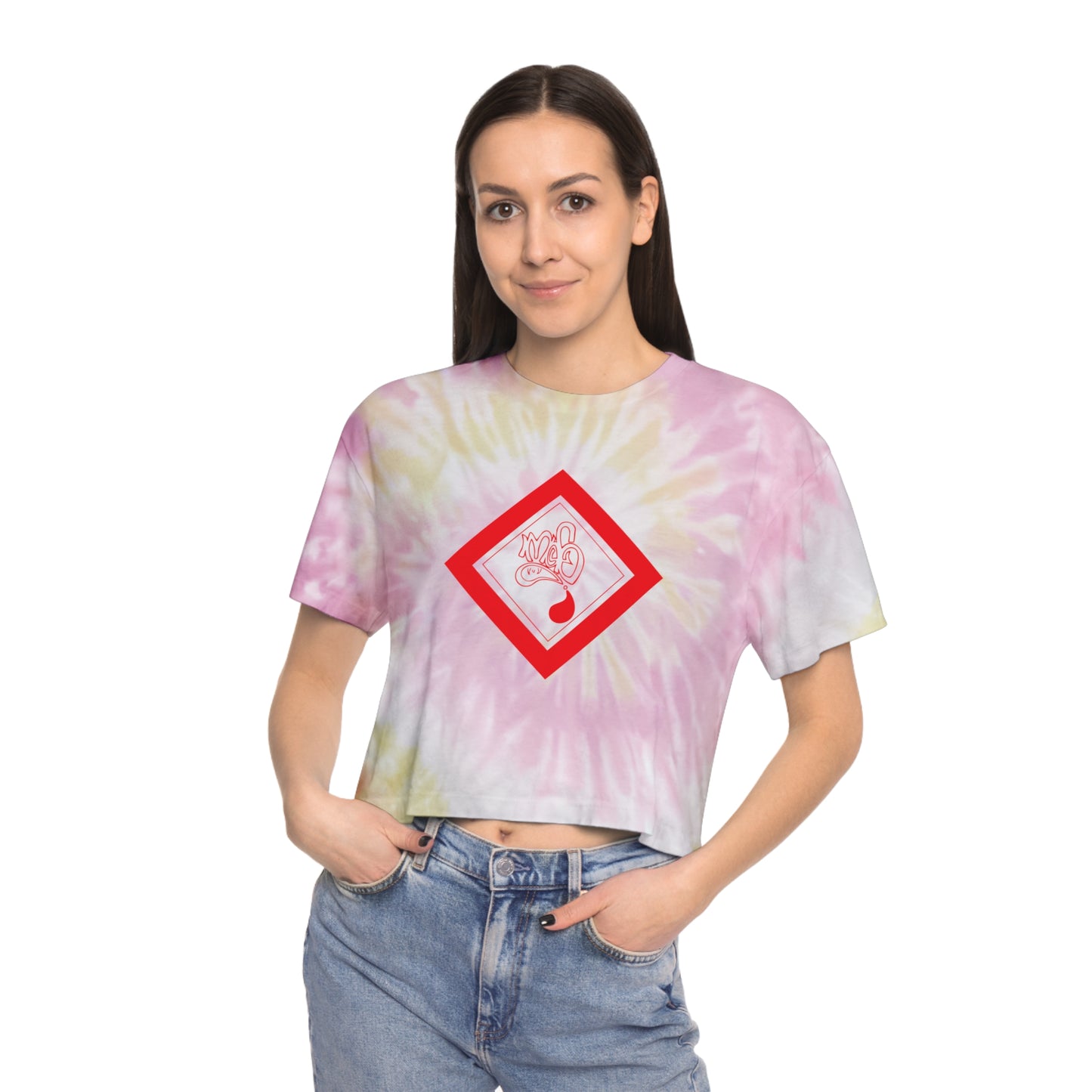 Women's Tie-Dye Crop Tee, Stylish Summer Top, Casual Wear, Festival Outfit, Fun Gift, Beach Day Essential