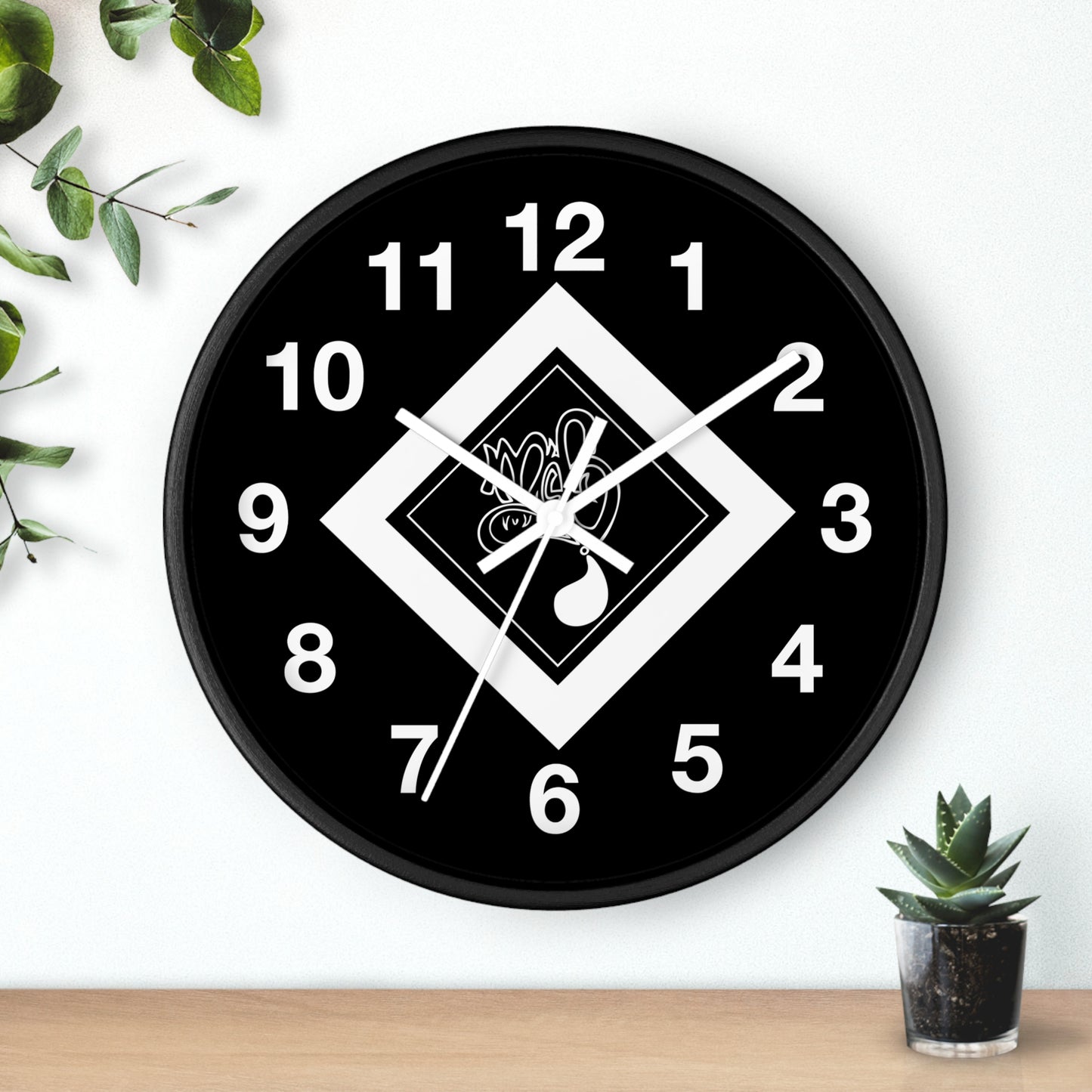 Modern Black Wall Clock with Unique Design, Home Decor, Gift for Him/Her, Office Clock, Wall Art, Minimalist Style