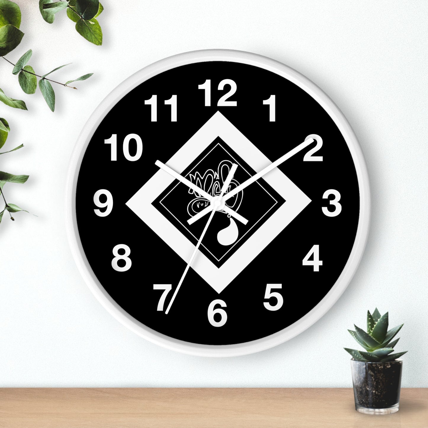 Modern Black Wall Clock with Unique Design, Home Decor, Gift for Him/Her, Office Clock, Wall Art, Minimalist Style
