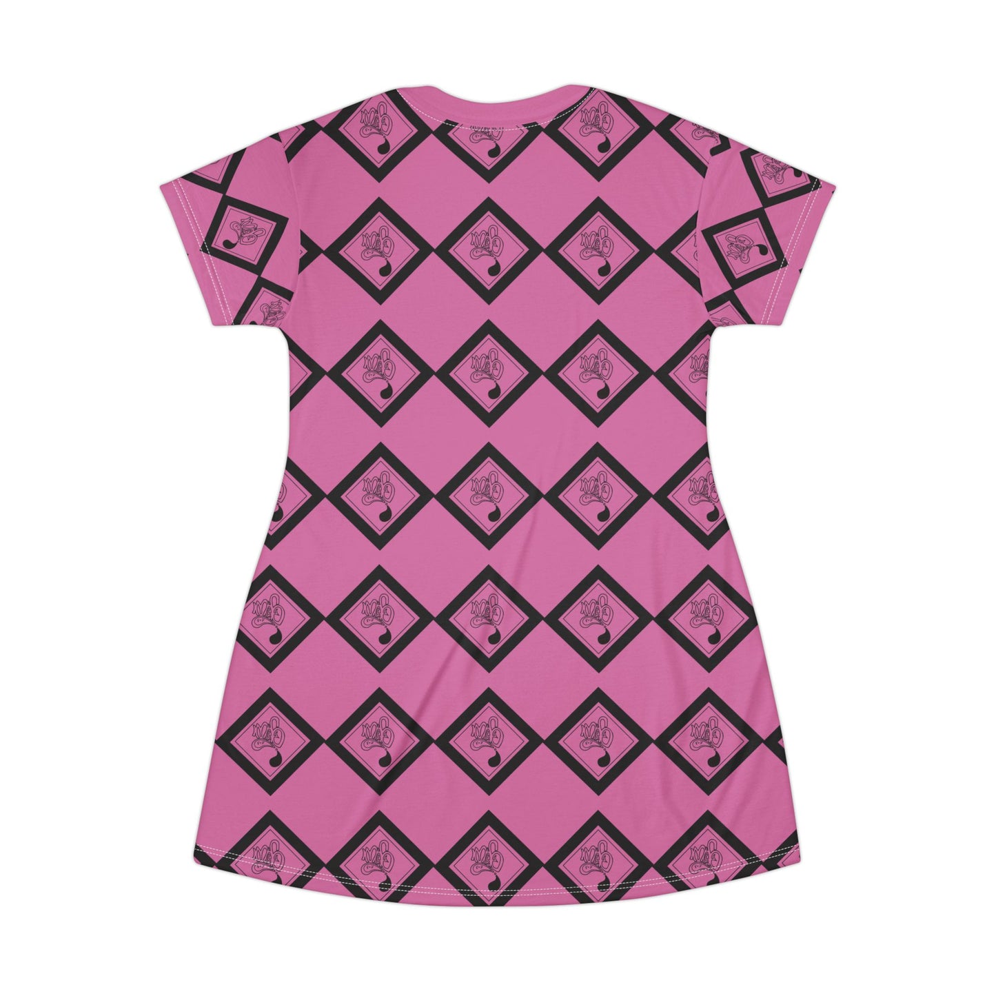 Chic Pink Geometric T-Shirt Dress | Casual Summer Outfit, Trendy Lounge Dress, Gift for Her, Everyday Wear, Festival Style