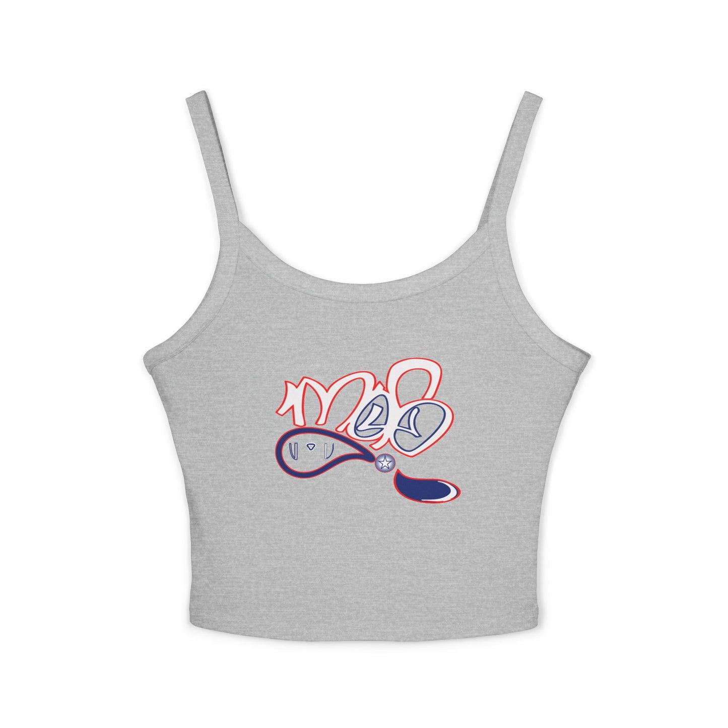 Chic Women's Spaghetti Strap Tank Top with Playful Design, Summer Essential, Beachwear, Casual Layering, Birthday Gift, Festival Fashion