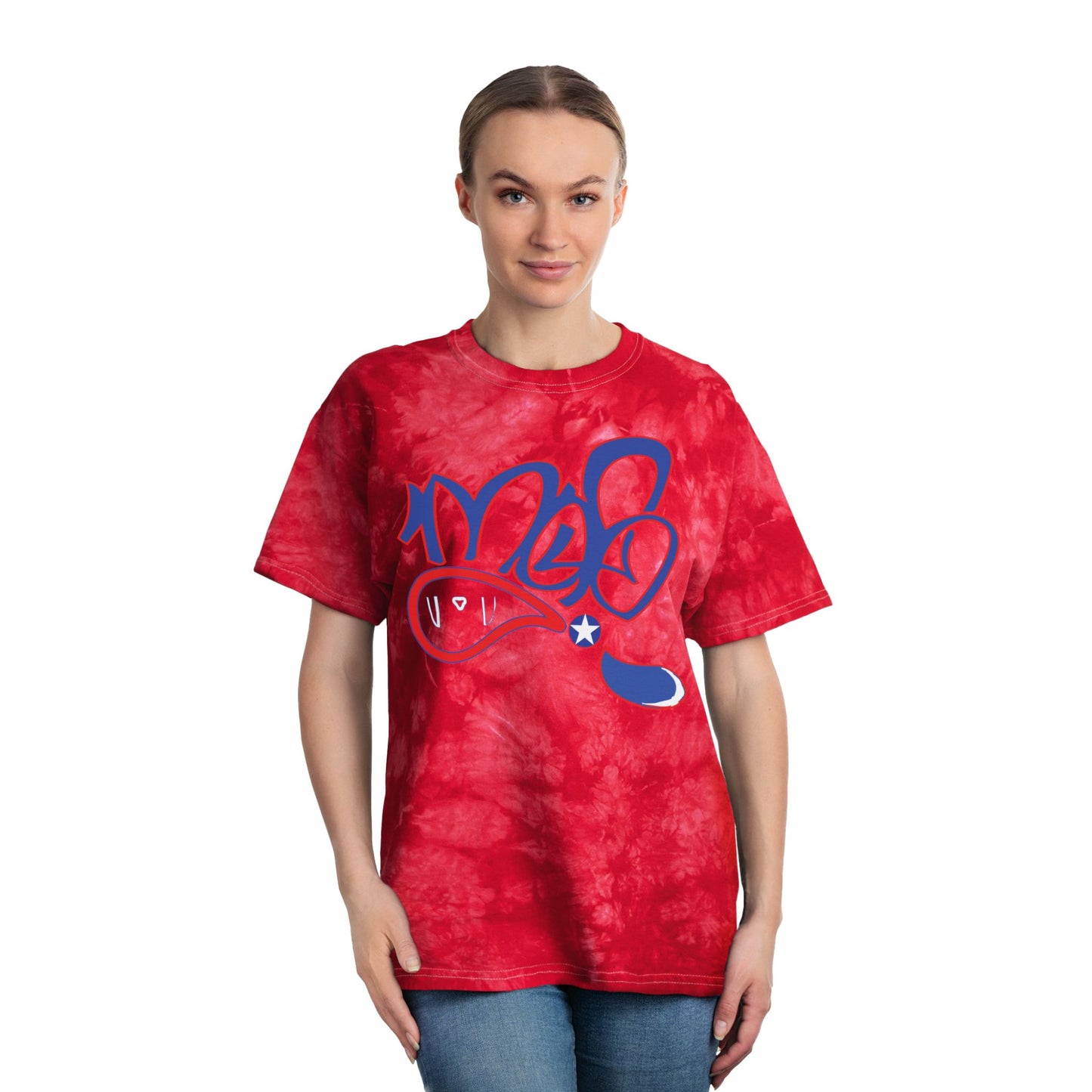 Crystal Blue Tie-Dye Tee - Artistic Graphic T-Shirt for Festivals, Casual Wear, Gifts for Friends, Summer Vibe, Unisex Style