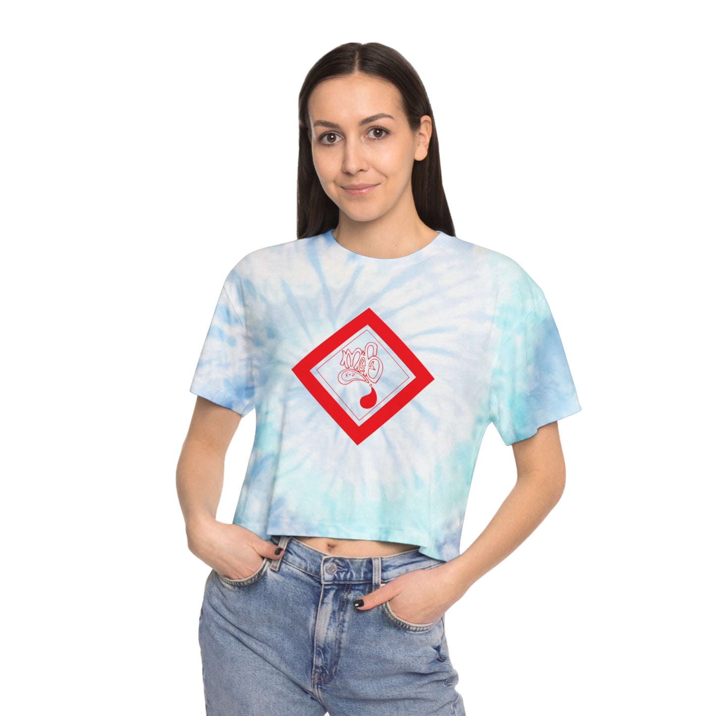 Women's Tie-Dye Crop Tee, Stylish Summer Top, Casual Wear, Festival Outfit, Fun Gift, Beach Day Essential