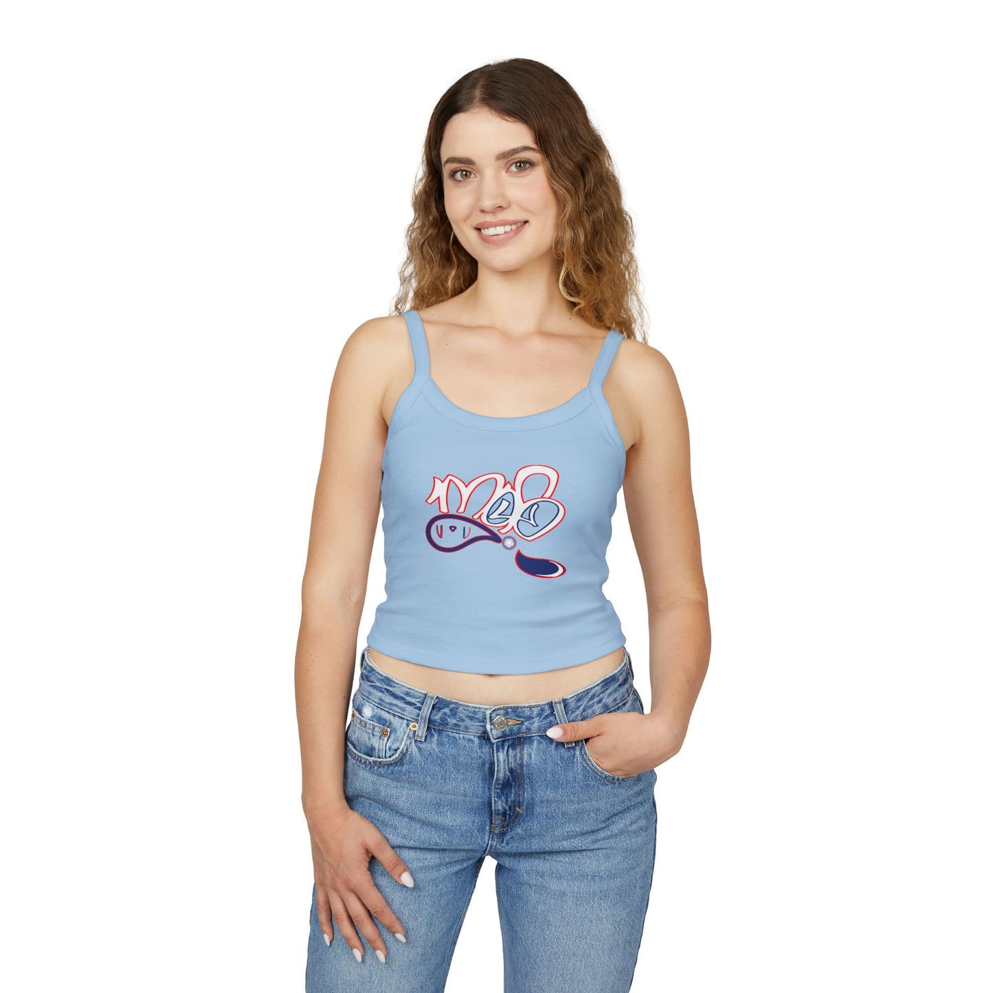 Playful Graphic Tank Top for Women, Casual Summer Wear, Stylish Crop Top, Beach Vacation Essential, Gift for Friends