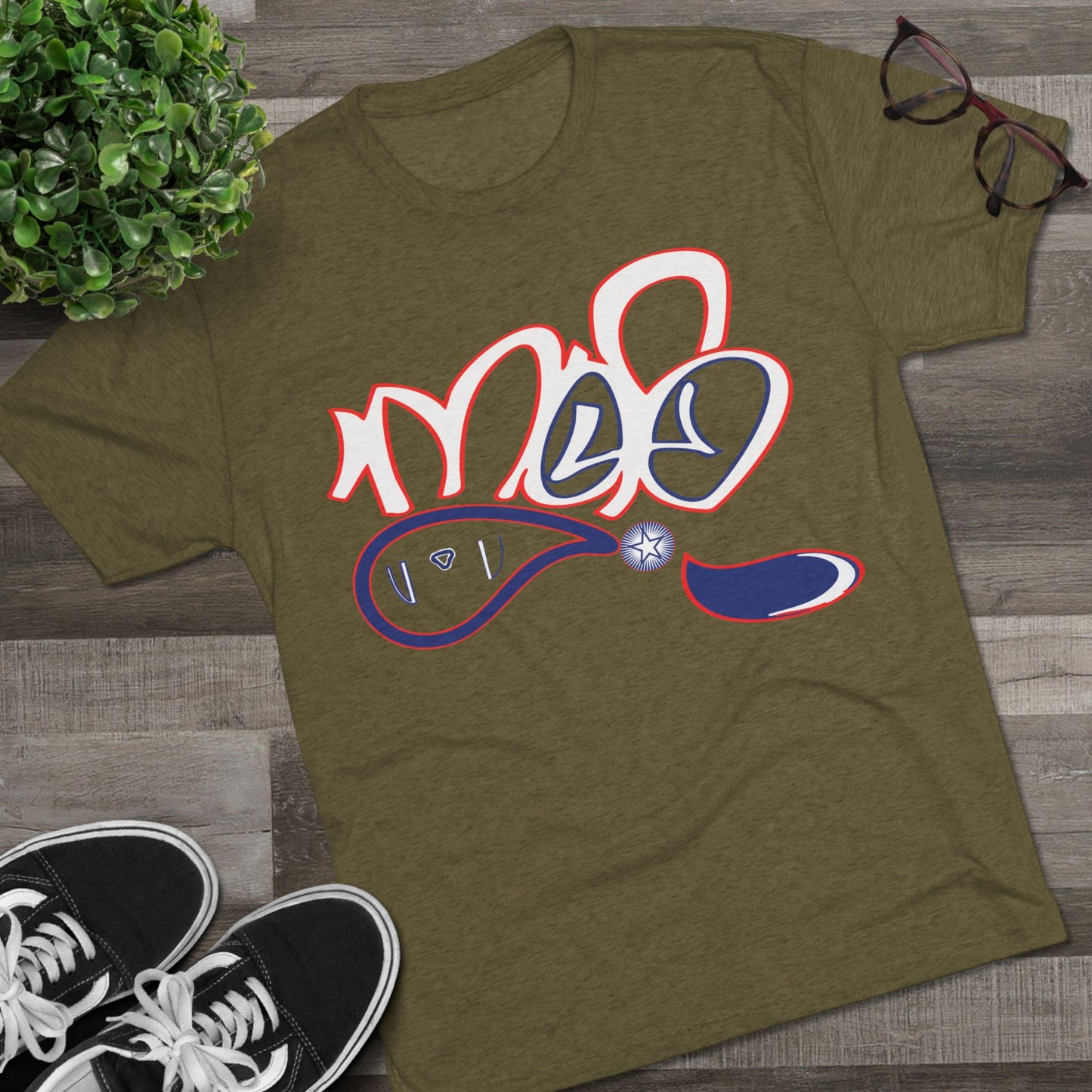 Trendy Unisex Tri-Blend Crew Tee with Abstract Design | Casual Wear, Gift Idea, Summer Fashion, Street Style, Everyday Comfort