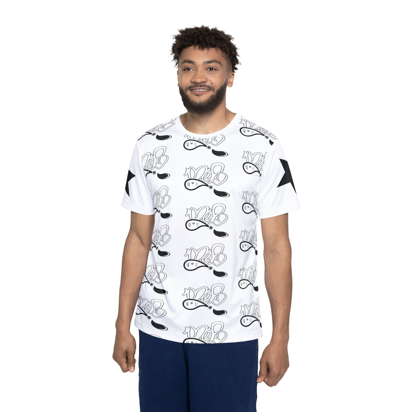 Men's Athletic Jersey with Star Accents, Sportswear, Activewear, Gift for Sports Lovers, Casual Everyday Wear, Ultimate Fan Gear
