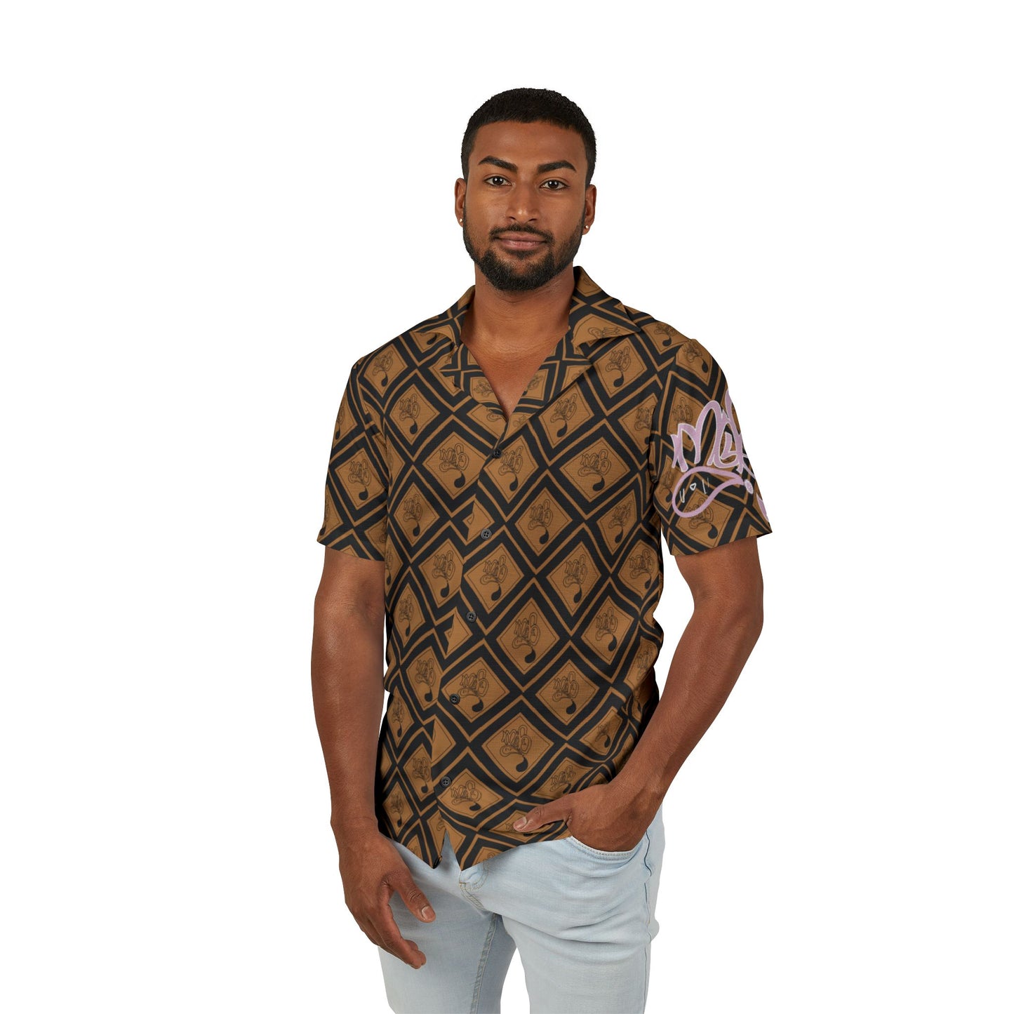 Men's Hawaiian Camp Shirt - Trendy Tropical Print, Summer Vibes, Casual Beach Wear, Relaxed Fit, Perfect Gift for Men