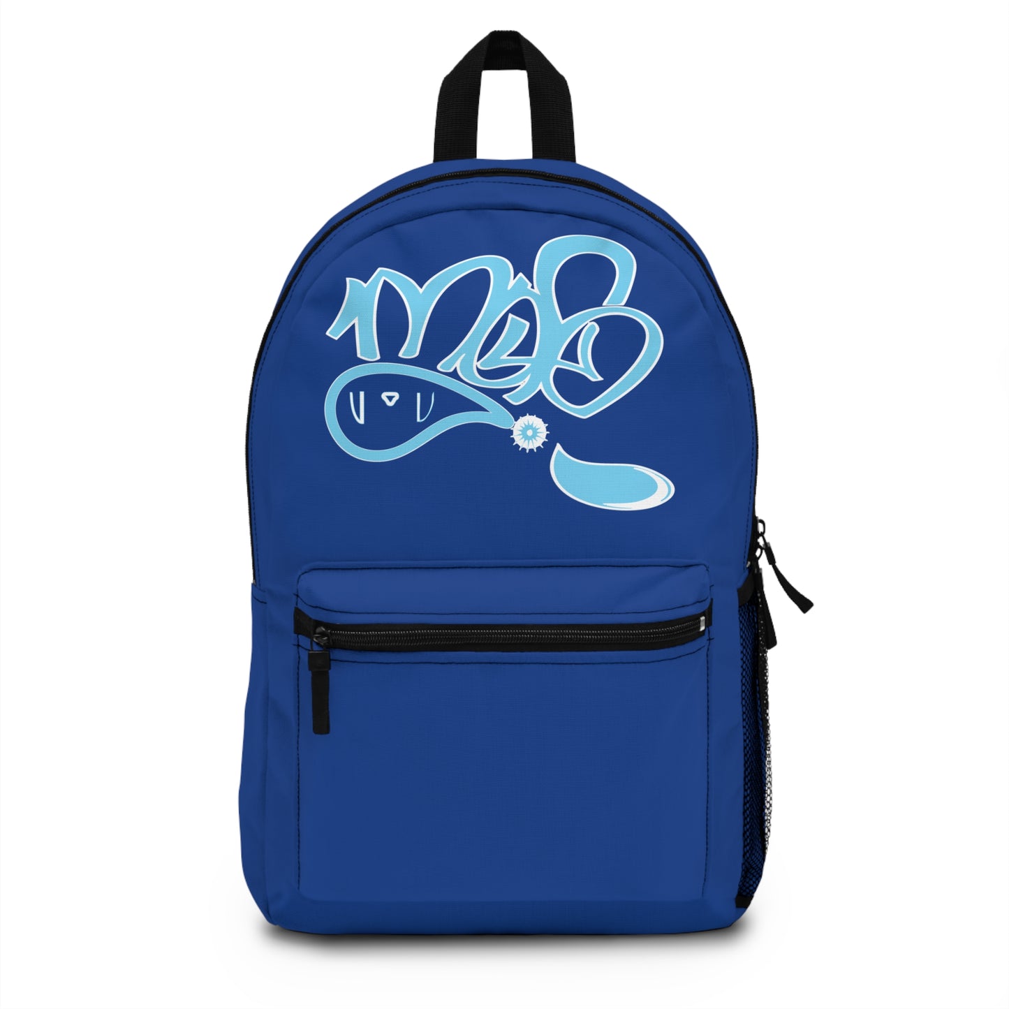 Trendy Blue Graffiti Backpack, Cool School Bag, Unique Daypack, Urban Style Rucksack, Gift for Teens, Casual Travel Gear