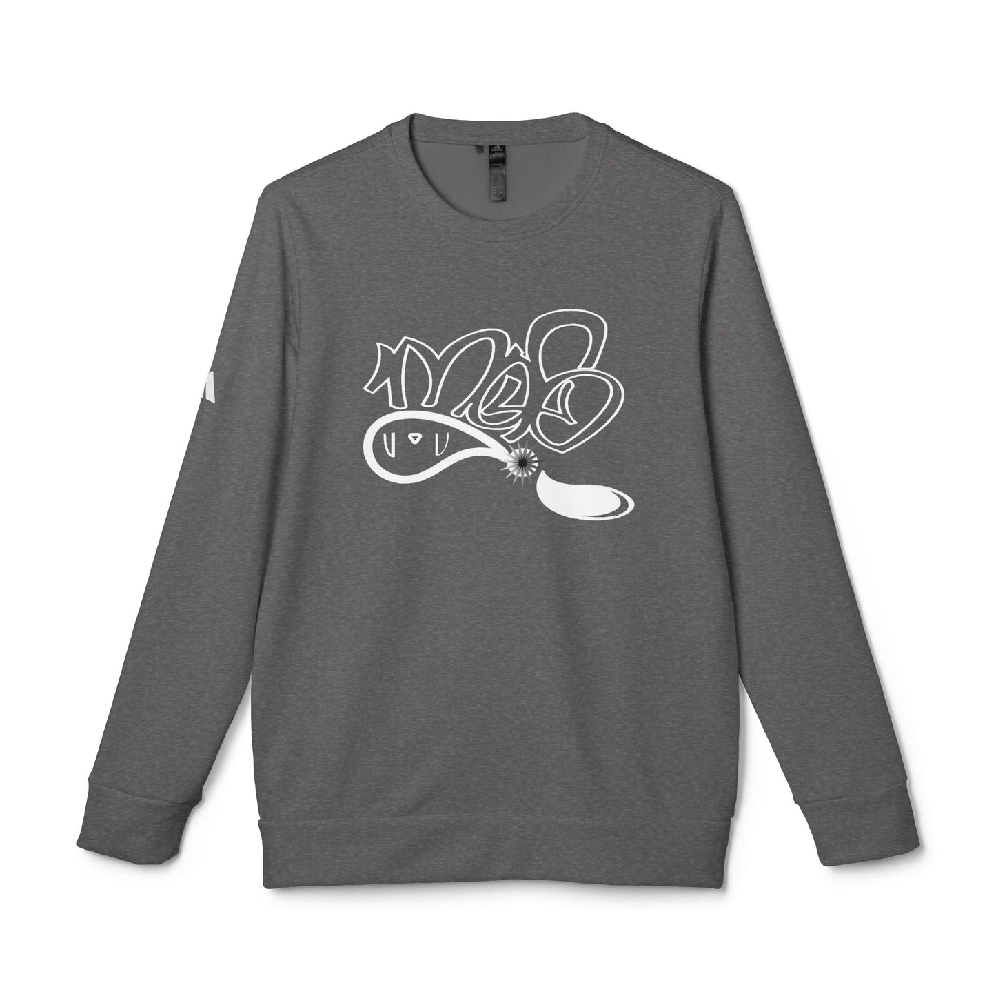 Adidas Graffiti Fleece Crewneck Sweatshirt, Cozy Unisex Casual Wear, Street Style Sweatshirt, Gift for him, Trendy Apparel, Everyday Comfort