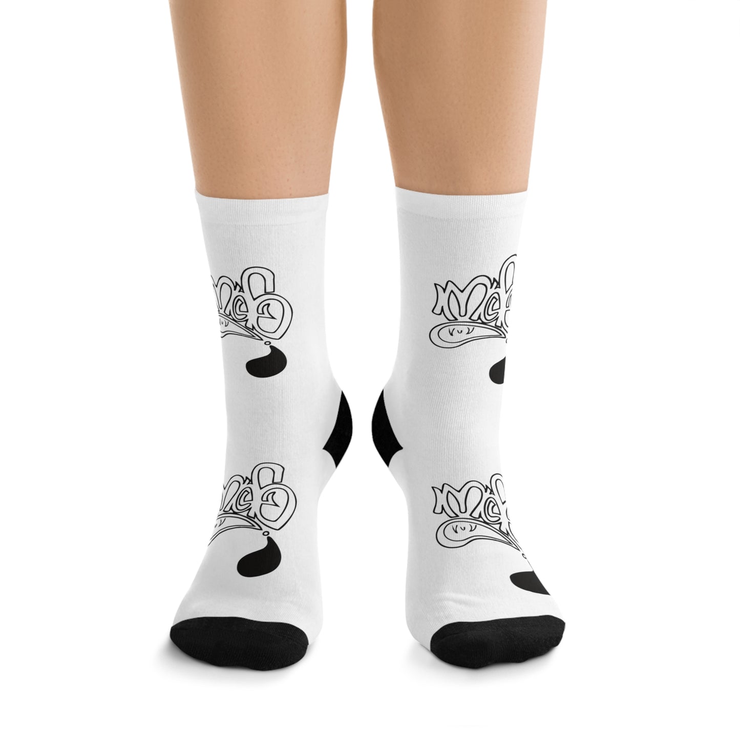 Eco-Friendly Graphic Socks, Funky Casual Socks, Recycled Material Socks, Fun Gift for Her, Hipster Stockings, Sustainable Sock Fashion