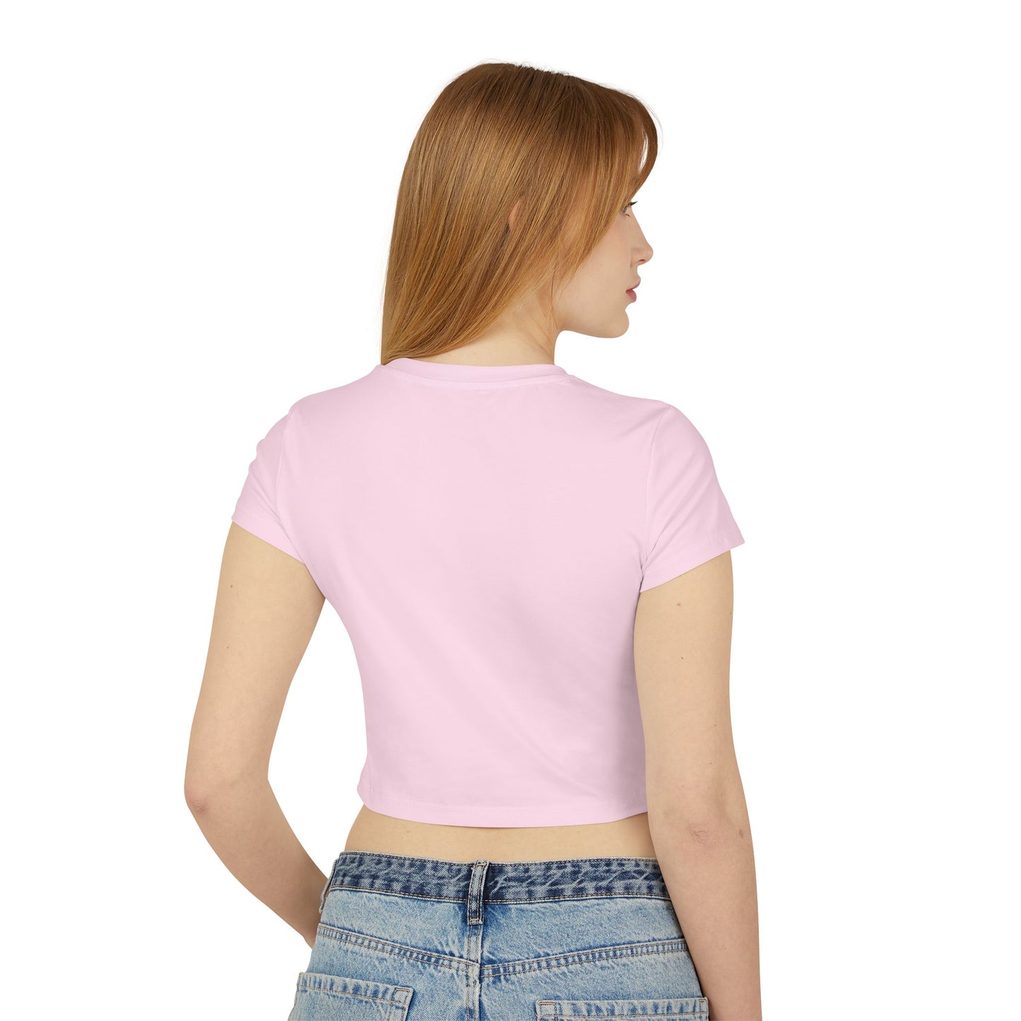 Trendy Women's Baby Tee with Whimsical Pink Design, Casual Summer Top, Statement Tee, Gift for Friends, Cute Cropped Tee