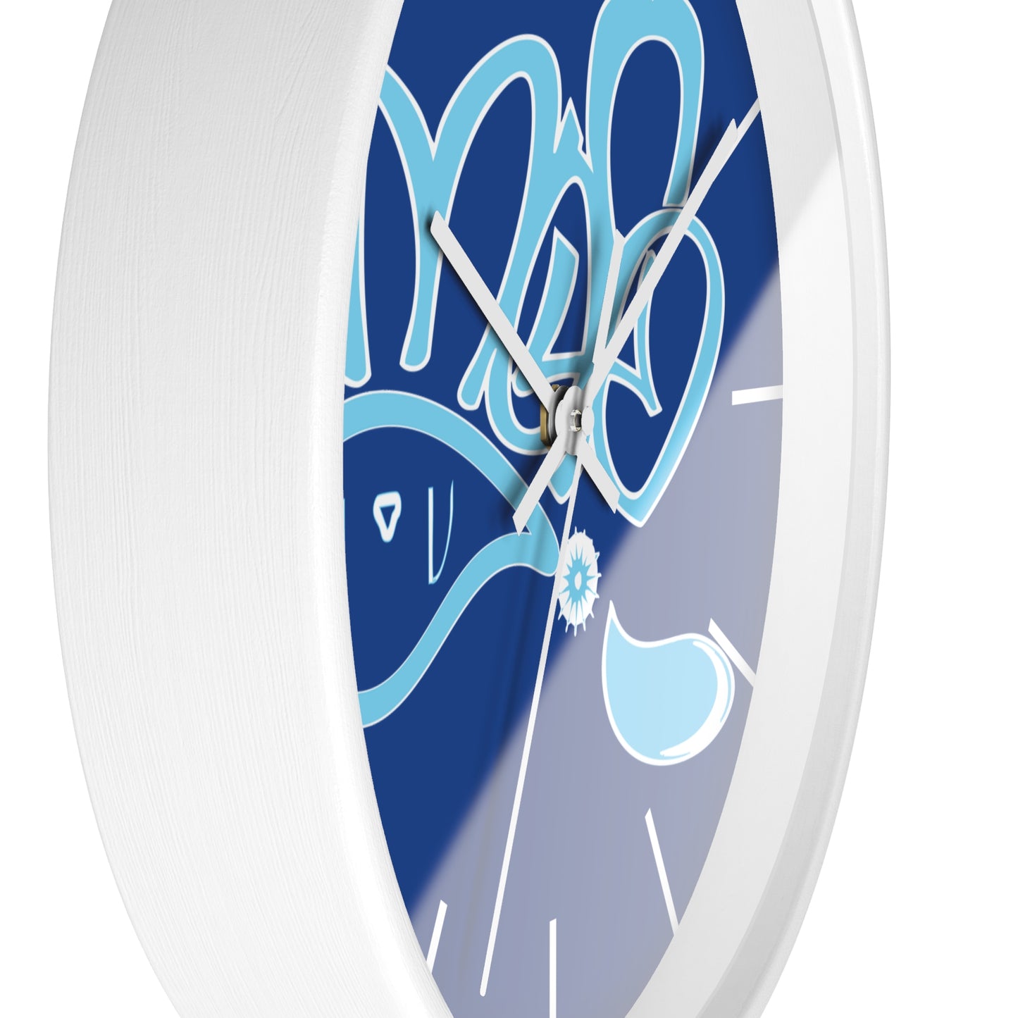 Blue Graffiti Style Wall Clock, Modern Home Decor, Unique Gift for Him or Her, Fun Office Accessory, Kids Room Wall Art, Graffiti Wall Clock