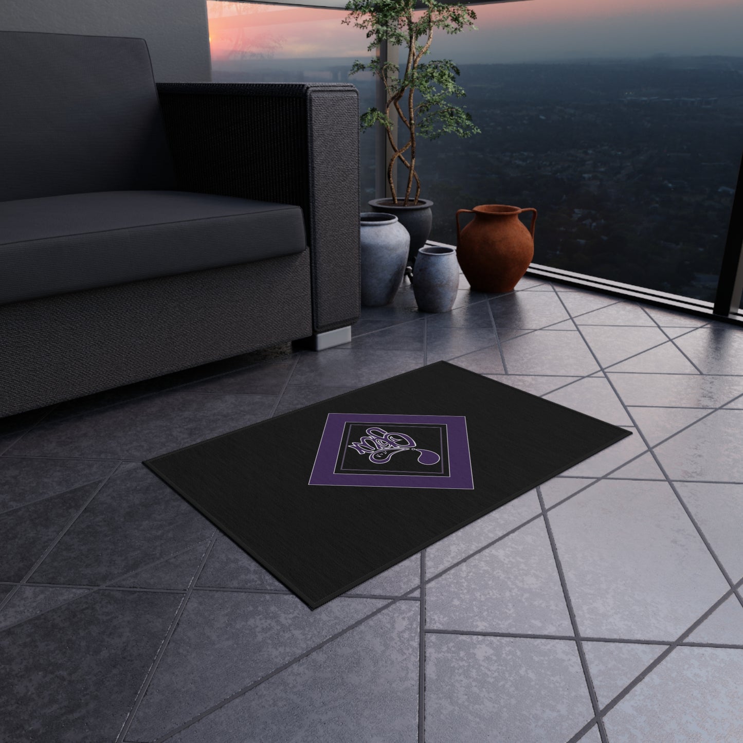 Stylish Outdoor Rug - Modern Geometric Design for Patios, Balconies, and Gardens, Perfect for BBQs, Picnics, and Outdoor Gatherings