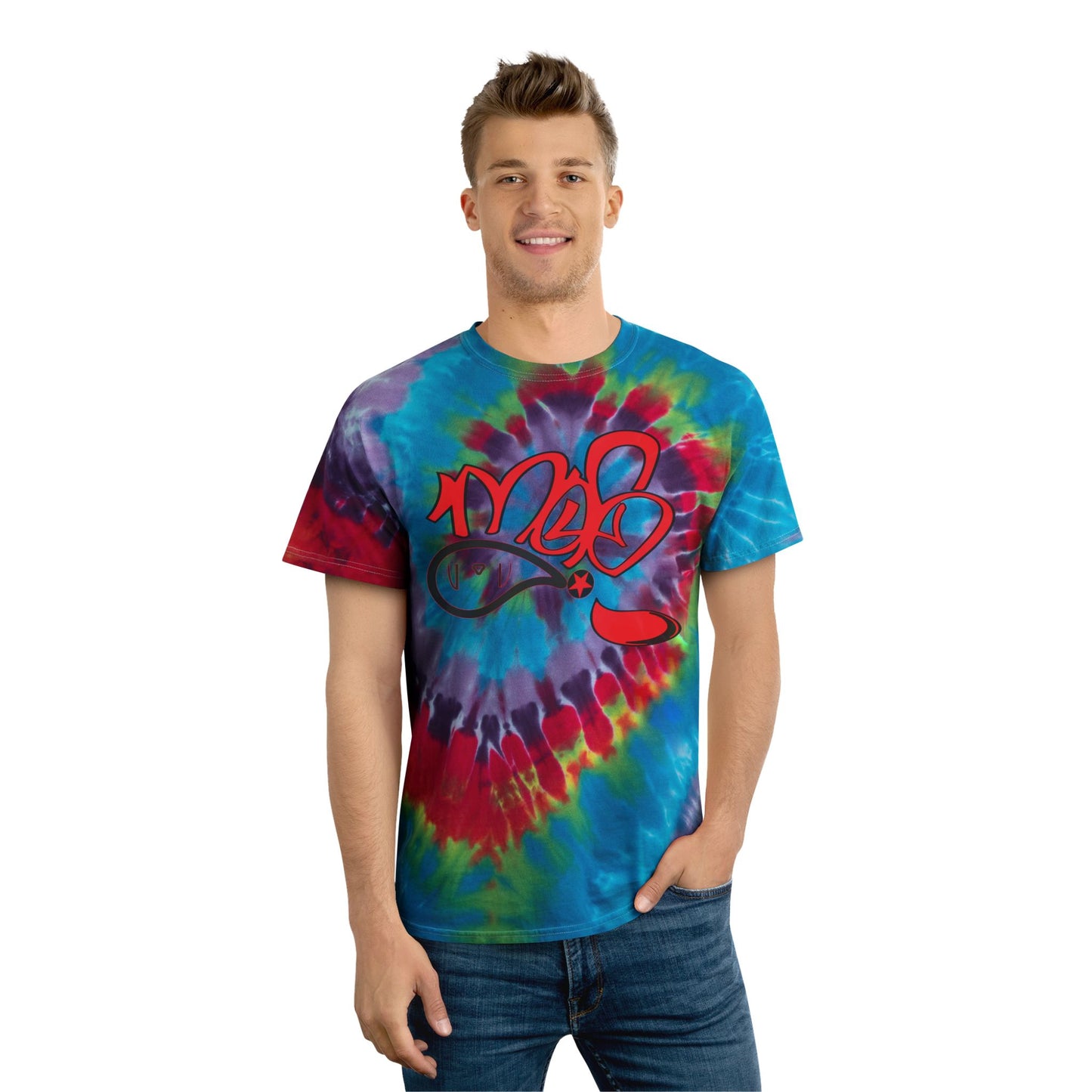 Colorful Spiral Tie-Dye Tee, Summer Vibes, Retro Style, Festival Fashion, Gift for Teens, Beachwear