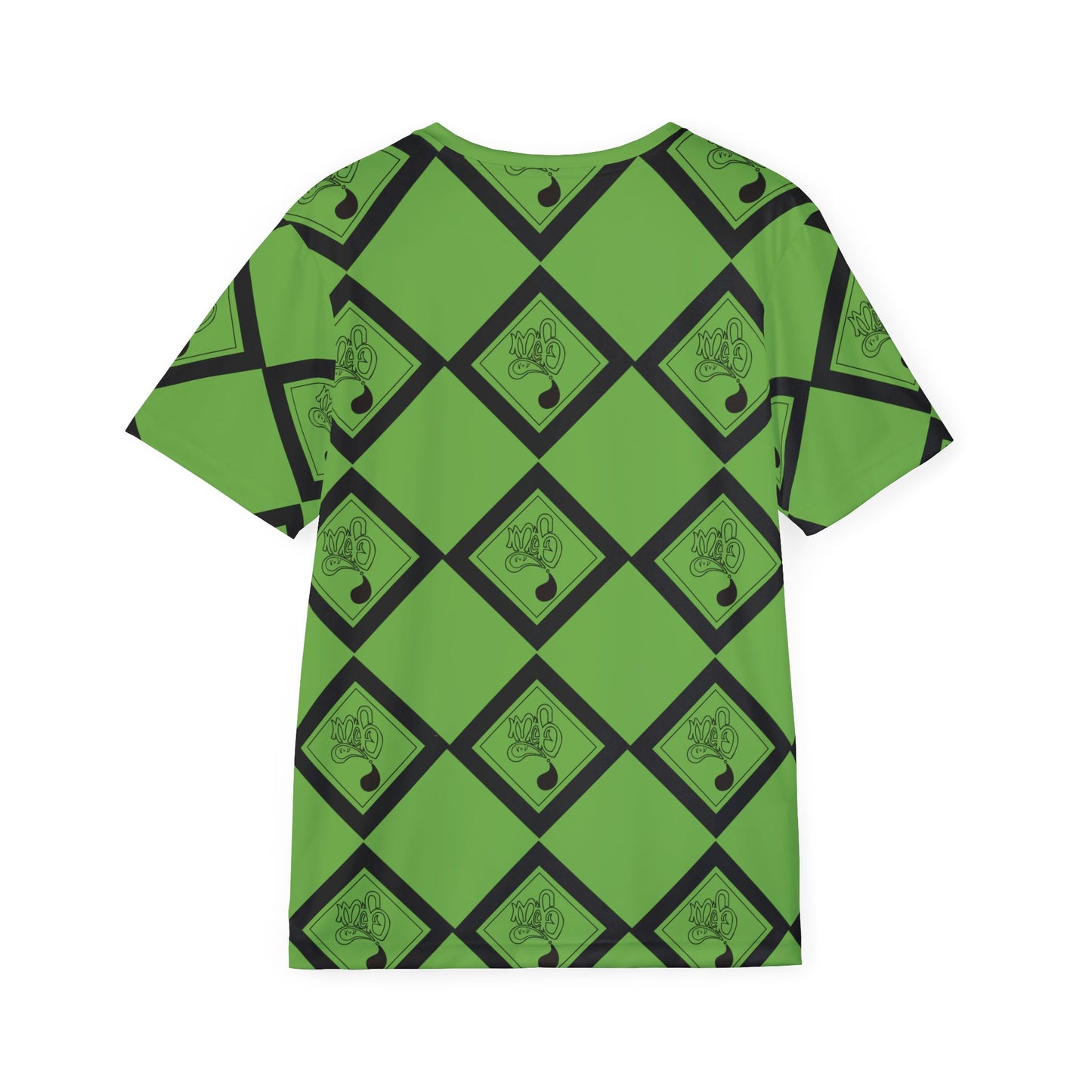 Men's Sports Jersey - Vibrant Green Diamond Pattern Tee, Athletic Wear, Casual Sports Top, Unique Gift for Gamers, Summer Style