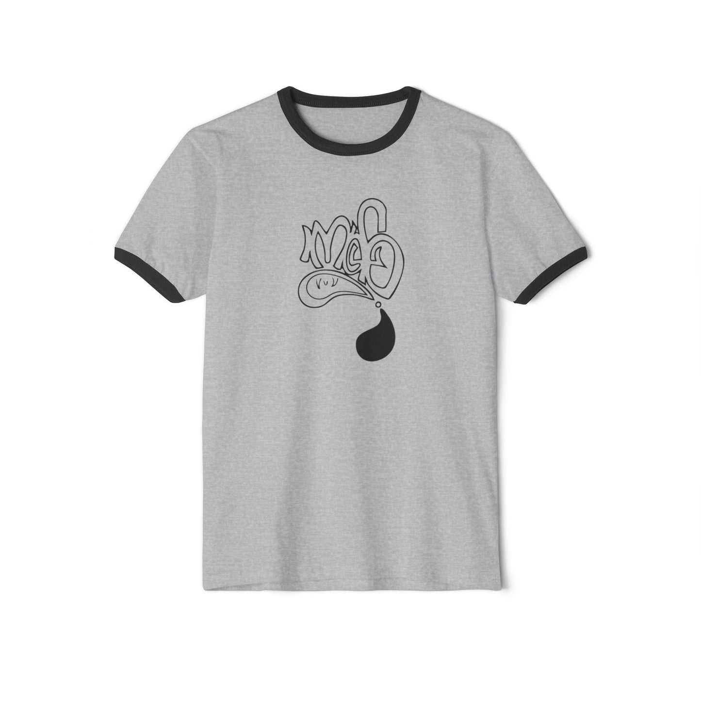 Stylish Unisex Ringer Tee with Creative Graffiti Design, Casual Grunge T-Shirt, Streetwear Top, Funky Art Tee, Gift for Artists