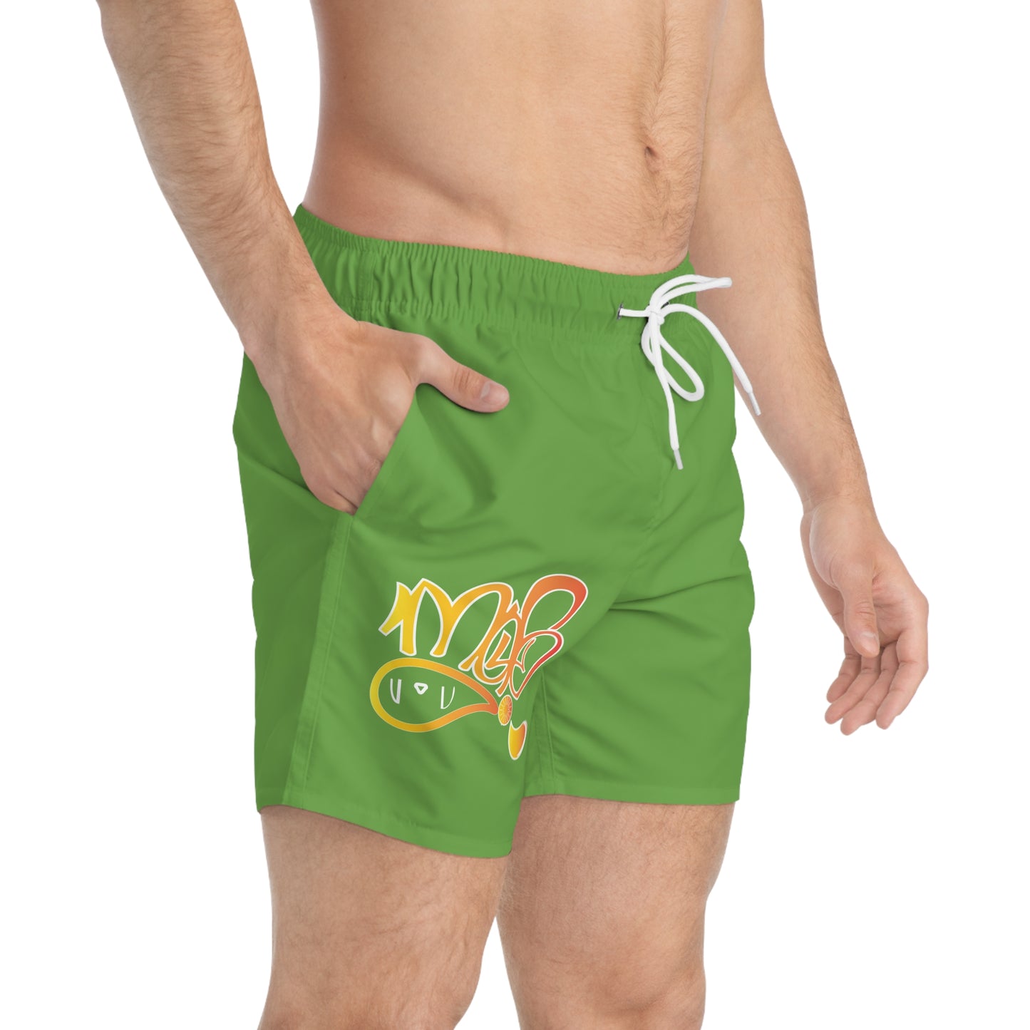 Vibrant Graffiti Swim Trunks, Beachwear for Summer, Swim Shorts for Vacation, Pool Party Essentials, Gift for Him
