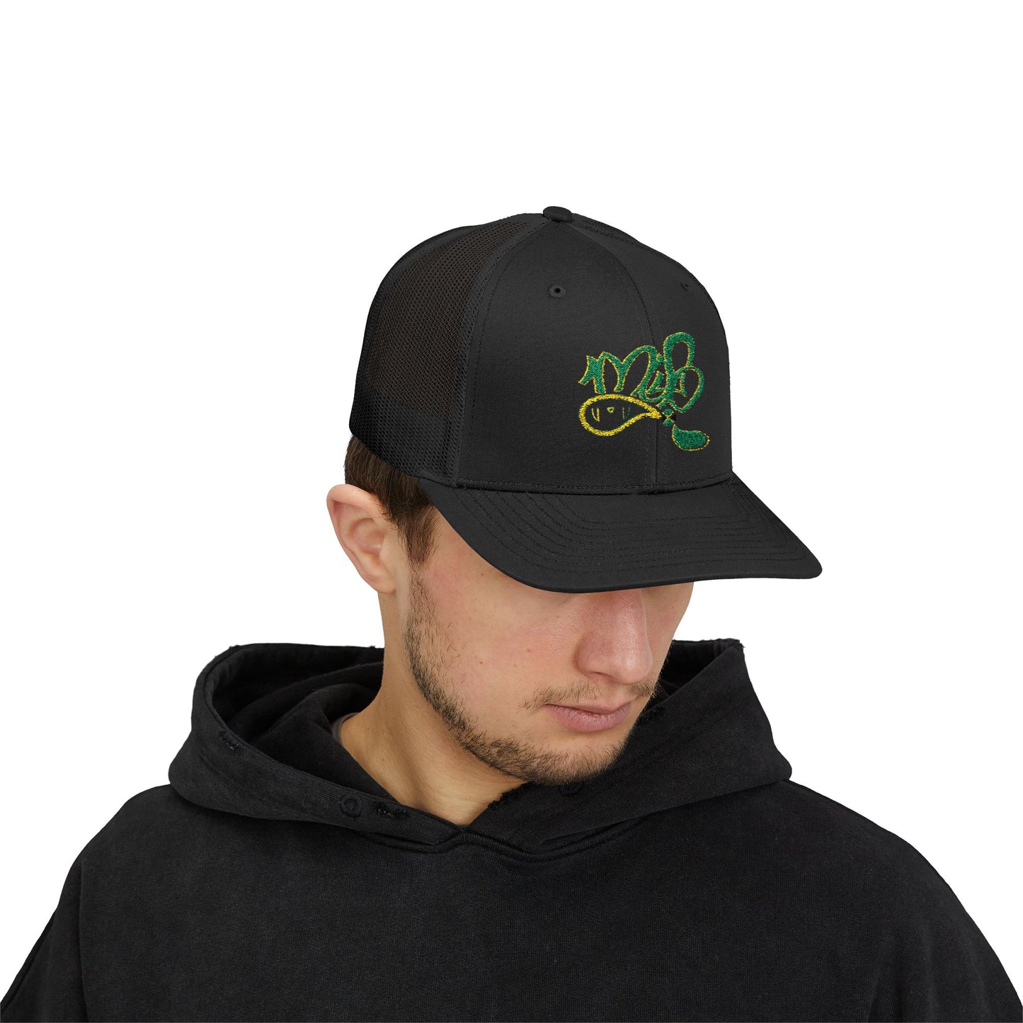 Sparkling Fish Snapback Trucker Cap - Retro Style, Fishing Gear, Outdoor Adventure, Unique Gift, Trendy Headwear