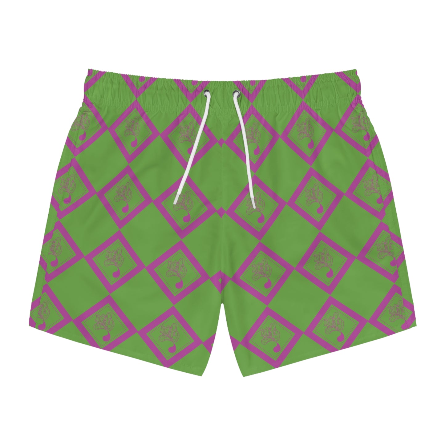 Vibrant Geometric Swim Trunks, Colorful Beachwear, Summer Swim Shorts, Pool Party Attire, Trendy Vacation Gear