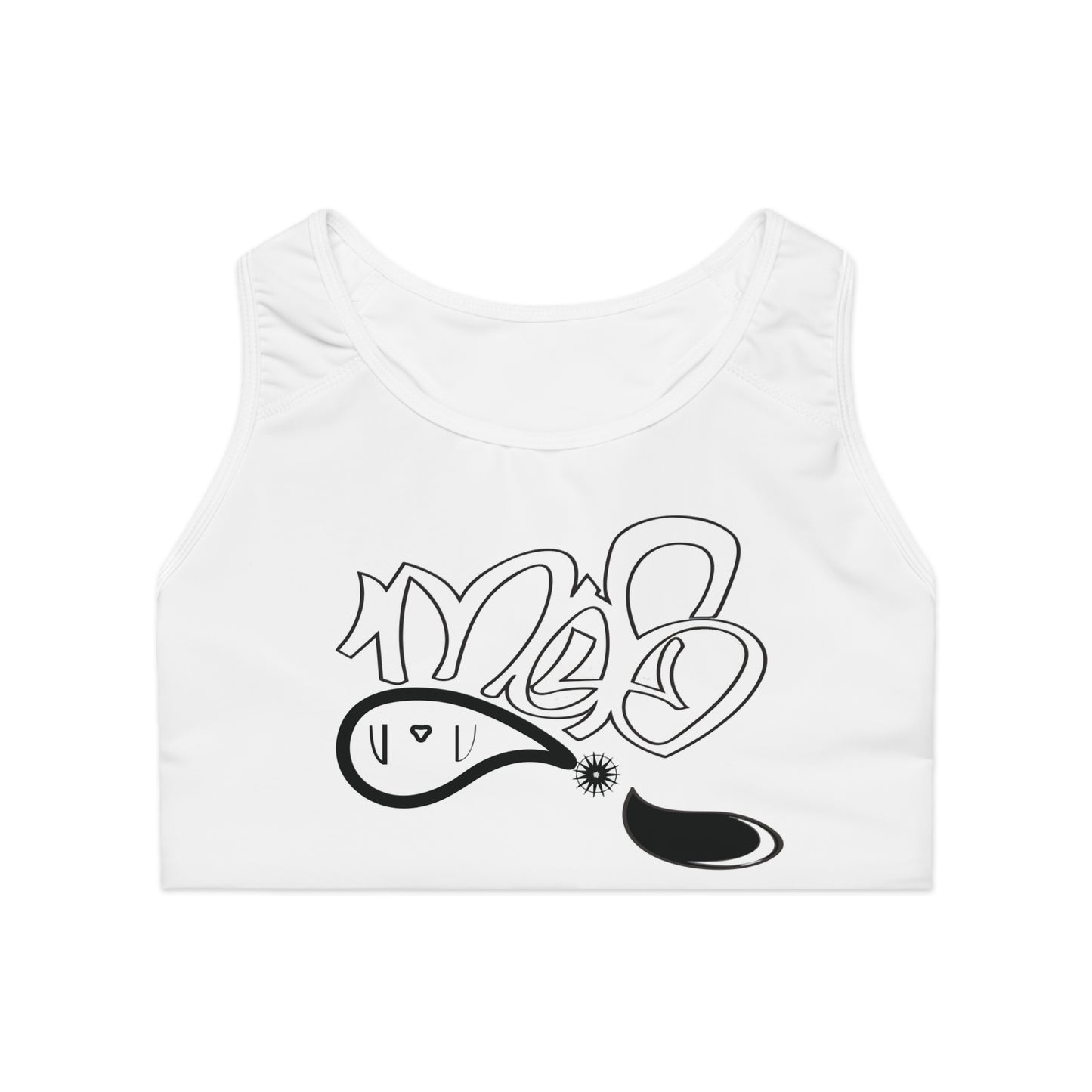 Stylish Sports Bra with Graffiti Design | Motivational Workout Top, Activewear for Gym, Running, Yoga, Gifts for Fitness Enthusiasts