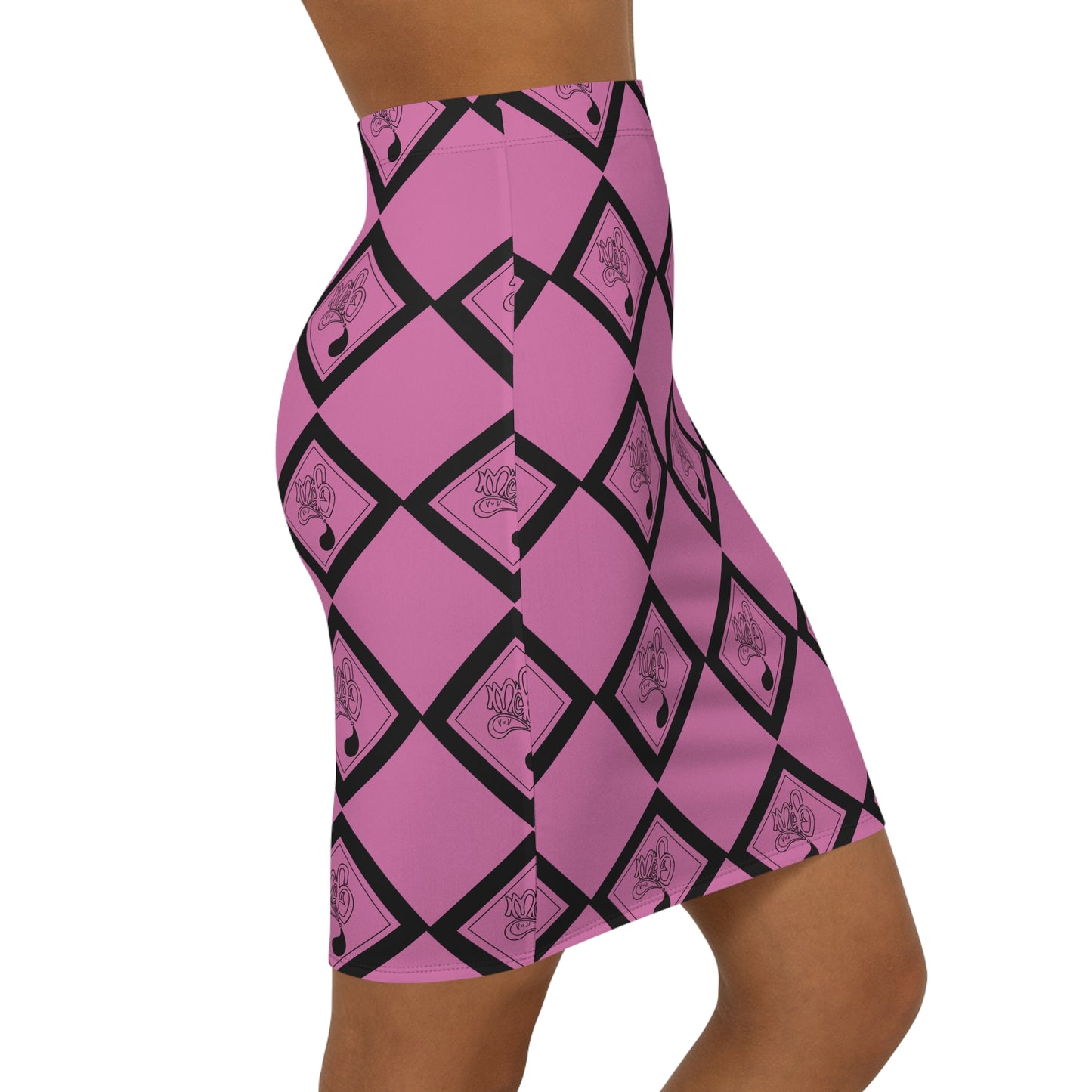 Chic Patterned Mid-Waist Pencil Skirt, Stylish Office Wear, Cute Date Night Outfit, Vibrant Summer Skirt, Fashionable Everyday Attire